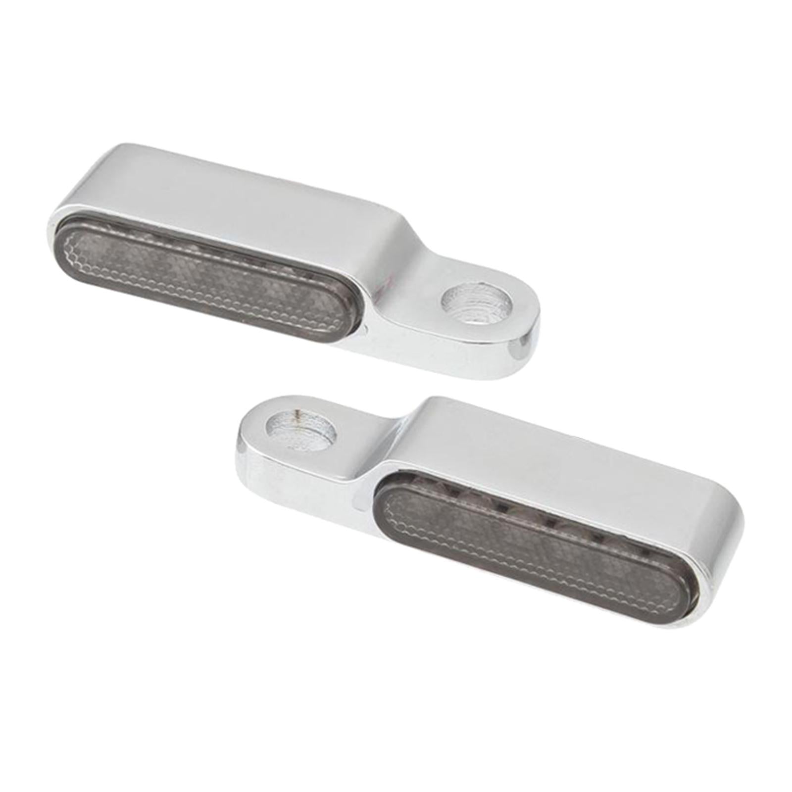 2pcs LED Turn Signal Indicator Blinker DC 12V Amber For Cruiser silver