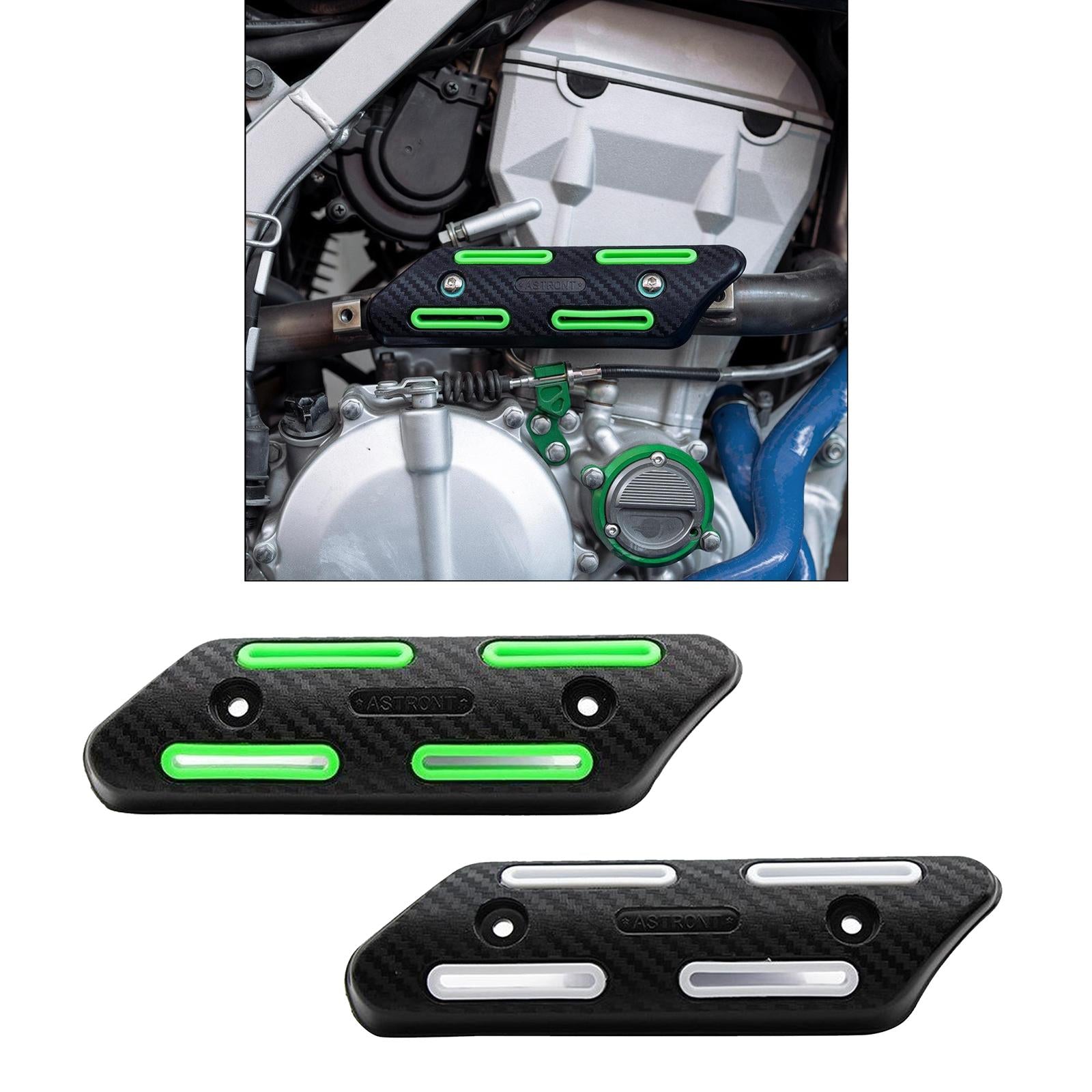 Durable Motorcycle Exhaust Muffler Pipe Protector Heat Shield Cover Green