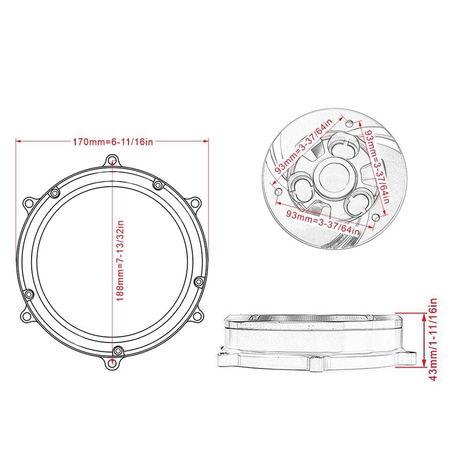 Clutch Cover & Spring Retainer Ring for Ducati Panigale 2018 2019 black+red
