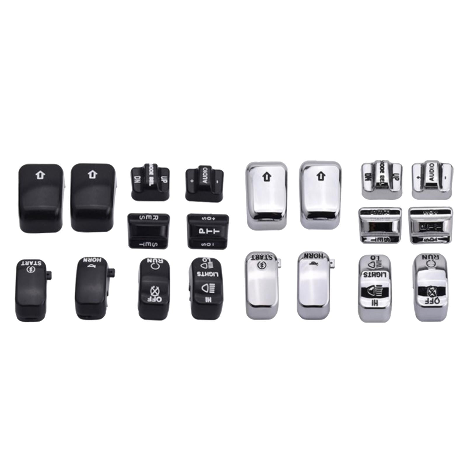 10pcs/set Motorbike Switch Housing Button Cover for Harley Glide 06-12 Black