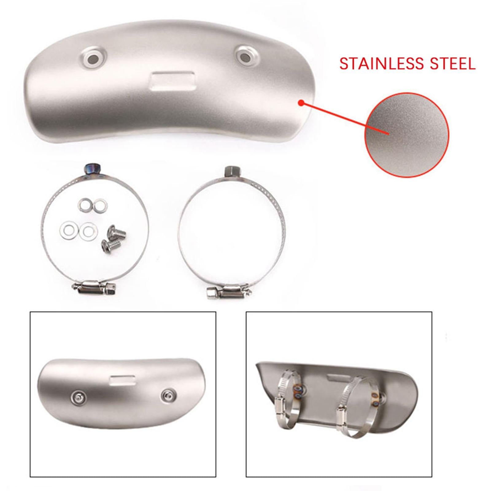 7.7 Motorbike Exhaust Heat Shield Cover Middle Pipe Guard Kit Silver"