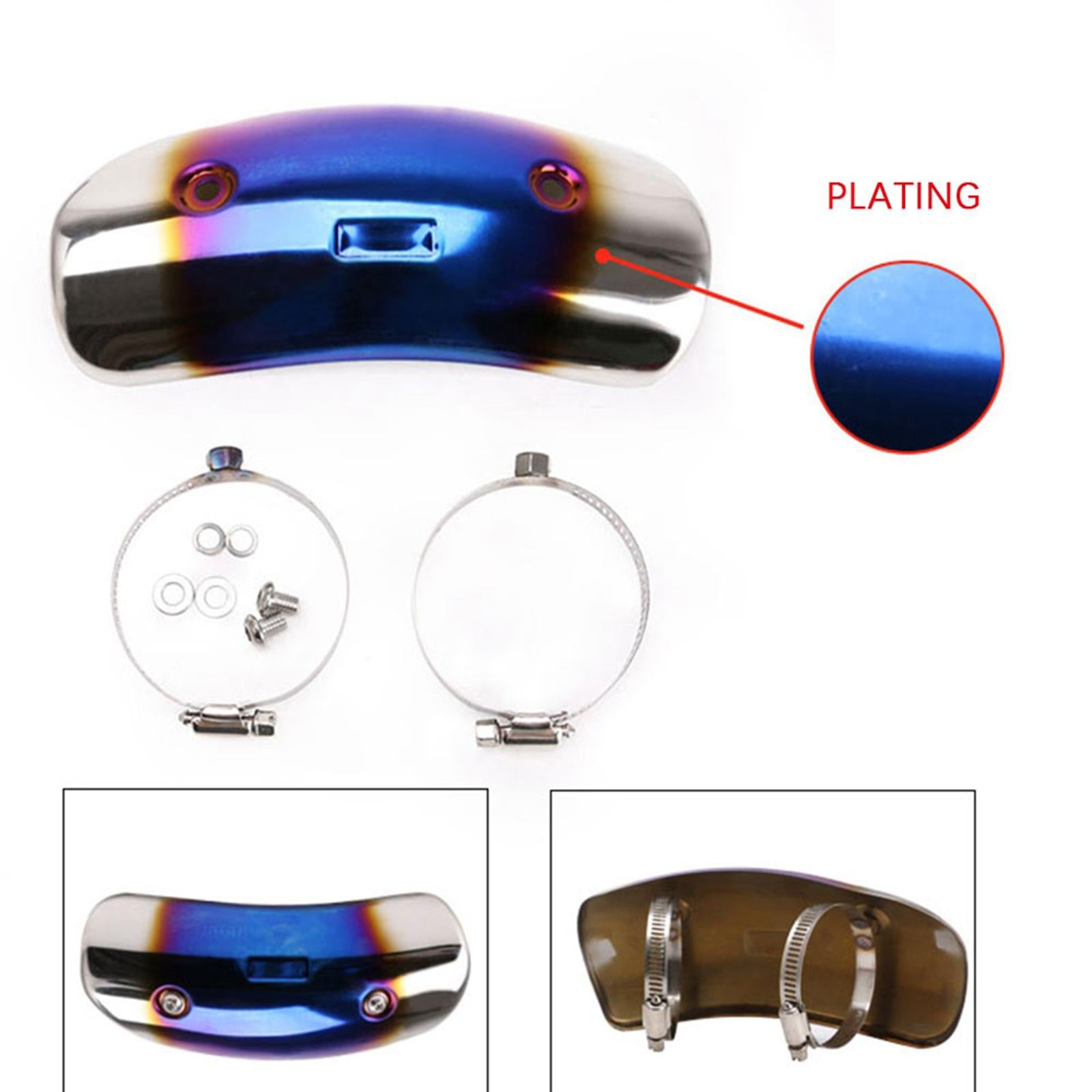 7.7 Motorbike Exhaust Heat Shield Cover Middle Pipe Guard Kit Roasted blue"