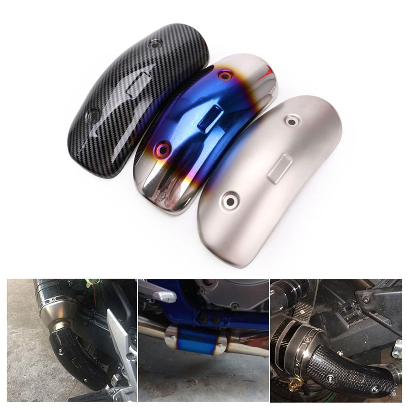 7.7 Motorbike Exhaust Heat Shield Cover Middle Pipe Guard Kit Roasted blue"