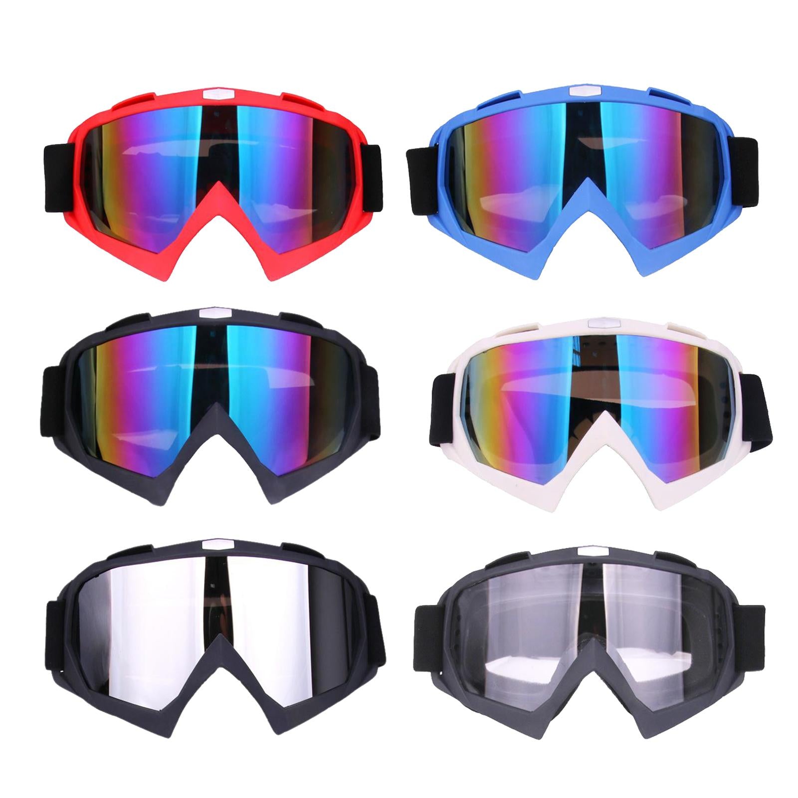 Snow Ski Safety Glasses Goggles Windproof ATV Motorcycle Red Colorful
