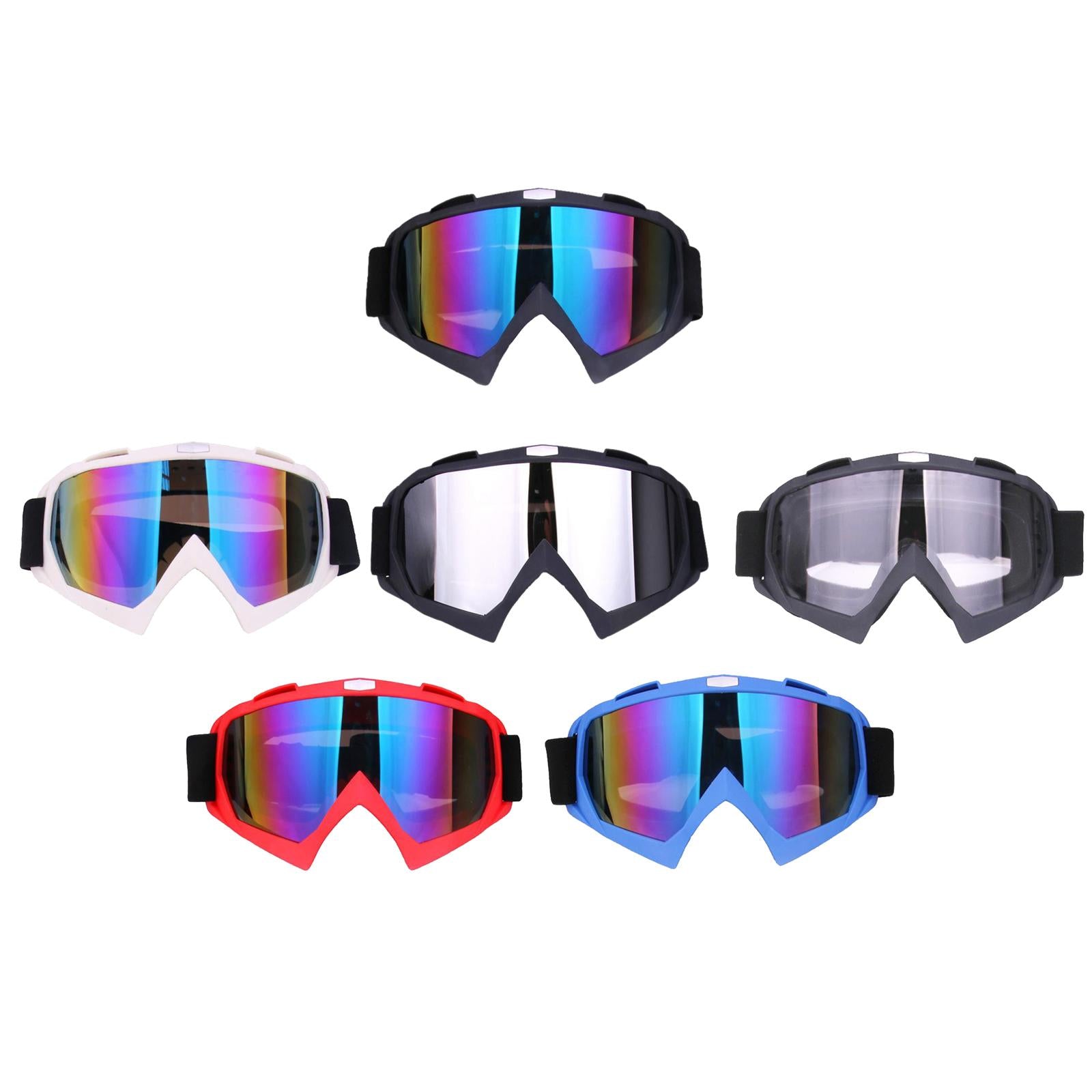 Snow Ski Safety Glasses Goggles Windproof ATV Motorcycle Red Colorful