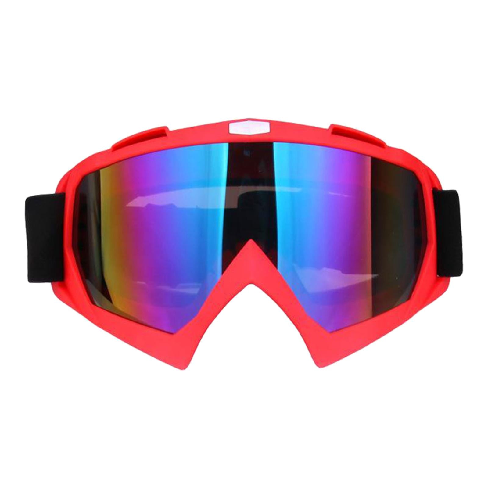 Snow Ski Safety Glasses Goggles Windproof ATV Motorcycle Red Colorful