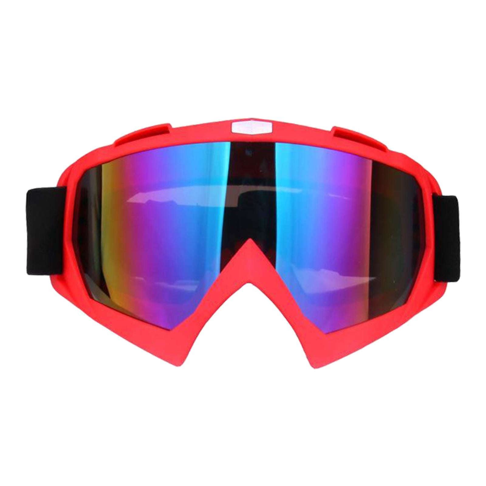 Snow Ski Safety Glasses Goggles Windproof ATV Motorcycle Red Colorful