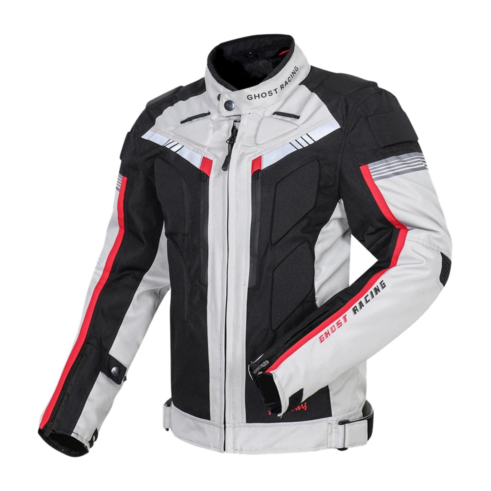 Motorcycle Jacket Oxford Waterproof Motocross Racing Cycle Gear Light Gray
