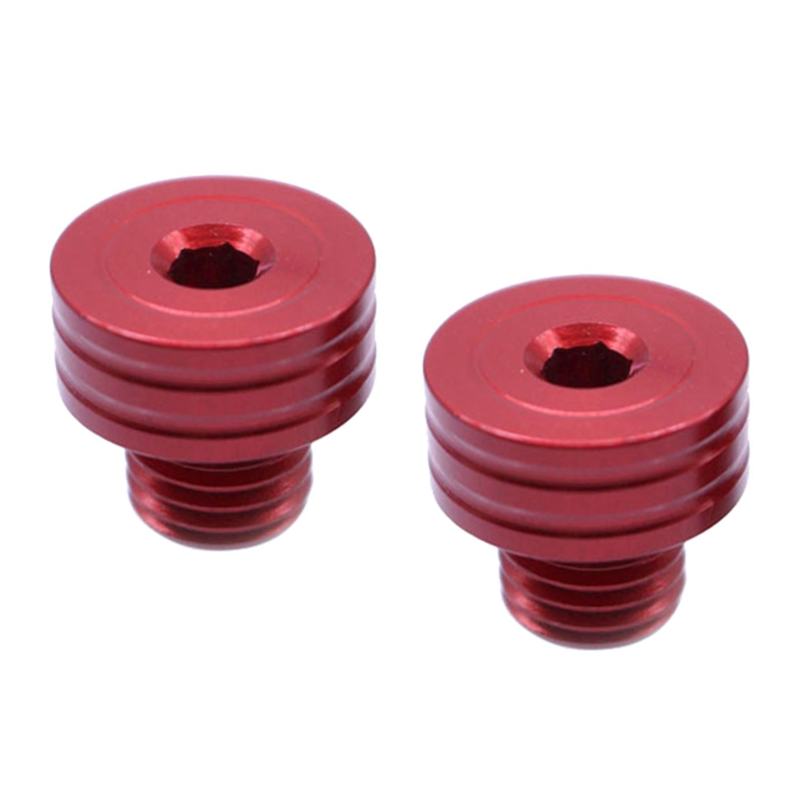 M10 x 1.25 Clockwise Rear View Mirror Hole Plugs Screws For Honda red