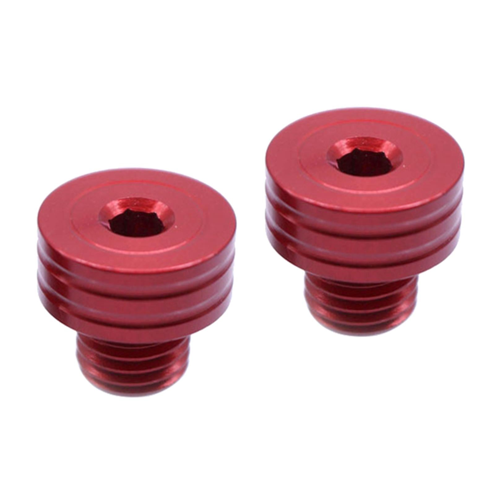 M10 x 1.25 Clockwise Rear View Mirror Hole Plugs Screws For Honda red