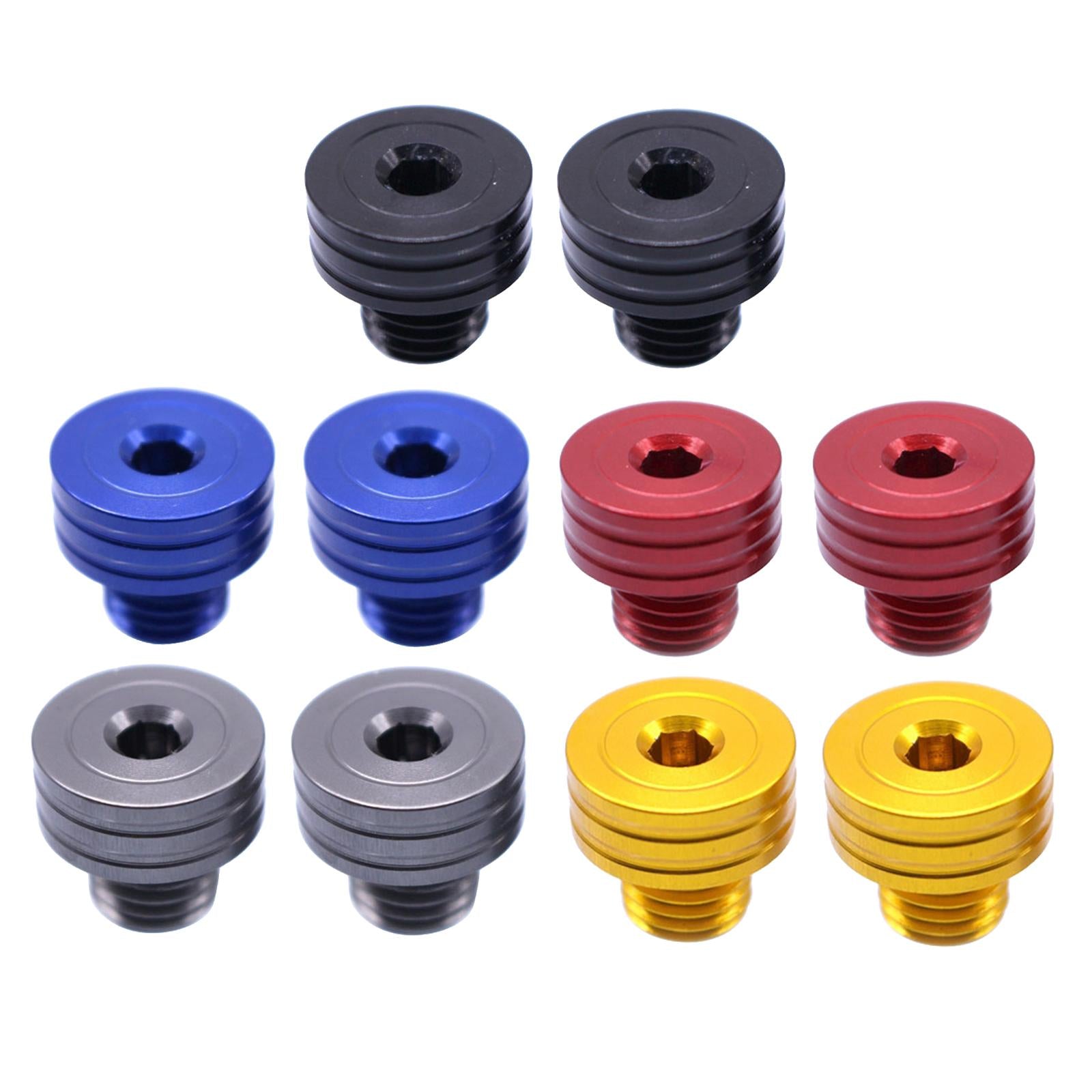 Aluminum 10mm M10 x 1.25 Rear View Mirror Hole Screws For YAMAHA yellow