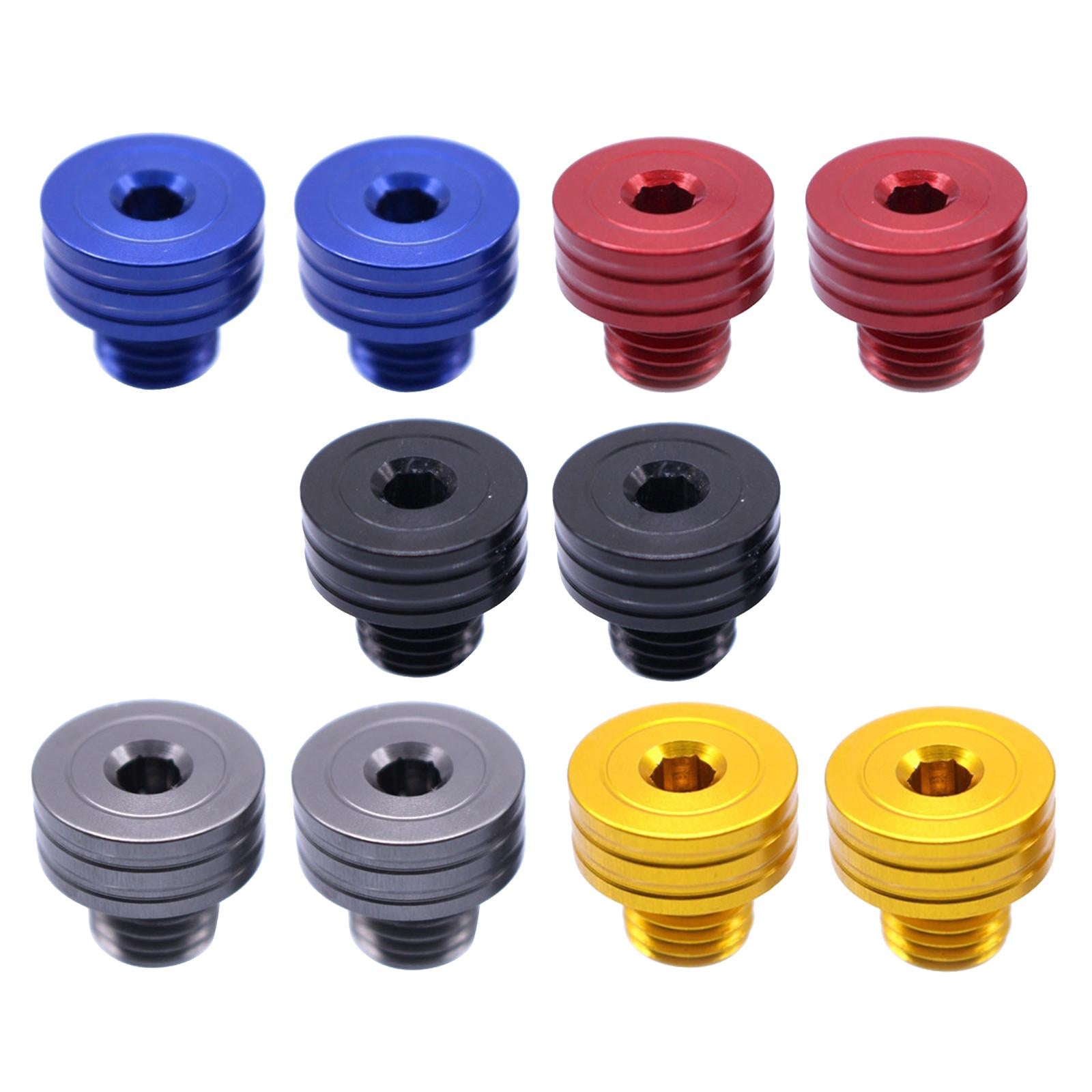 Aluminum 10mm M10 x 1.25 Rear View Mirror Hole Screws For YAMAHA yellow