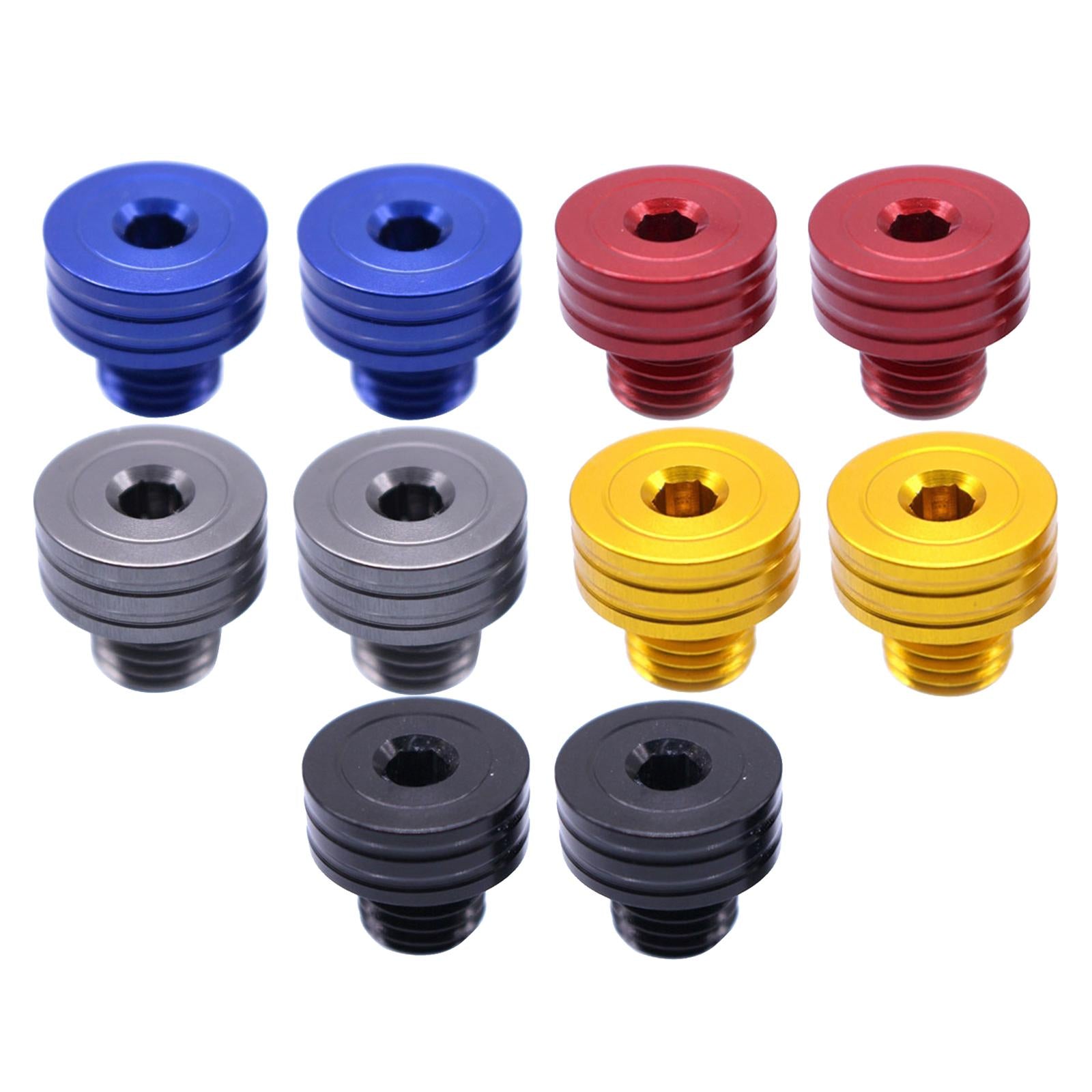 Aluminum 10mm M10 x 1.25 Rear View Mirror Hole Screws For YAMAHA yellow