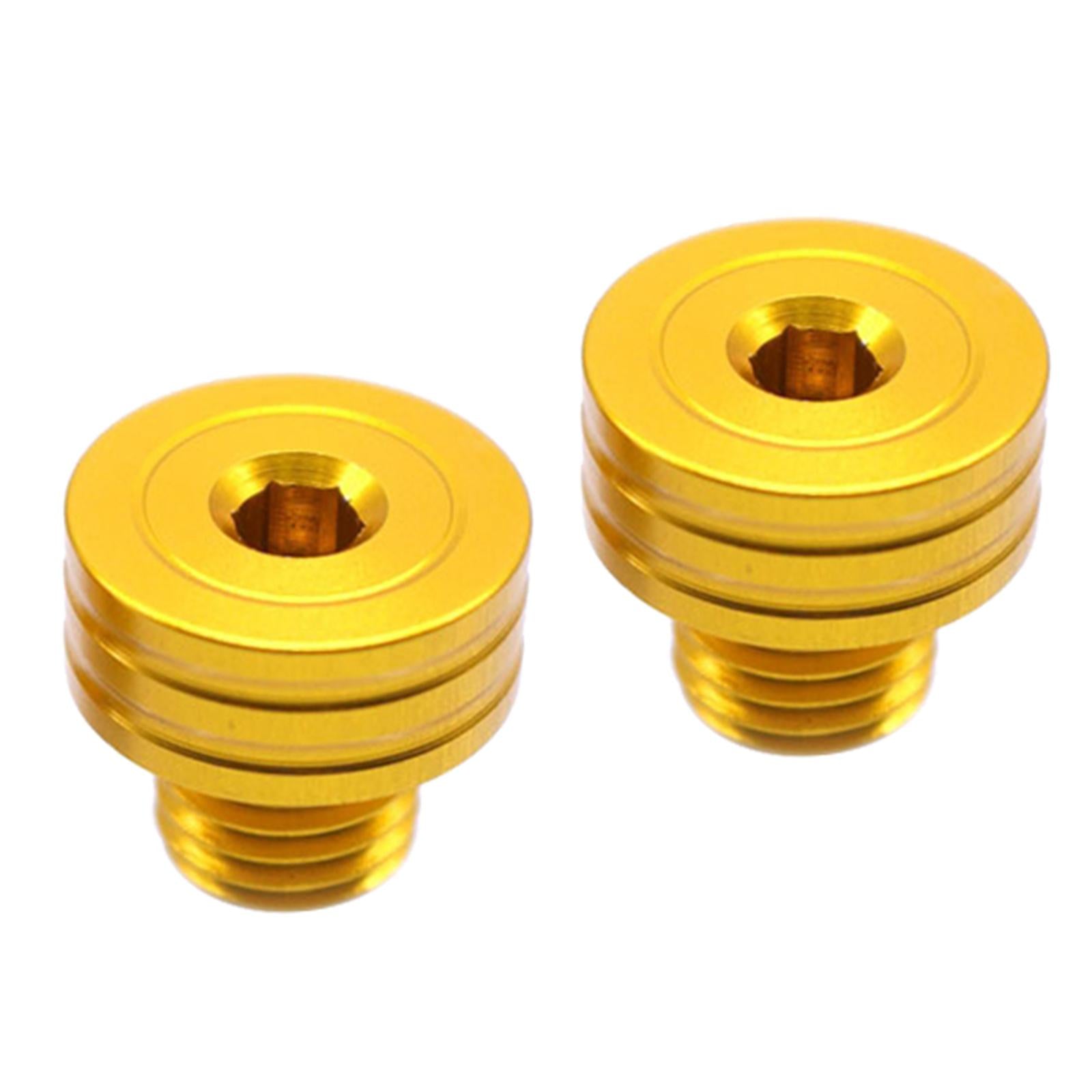 Aluminum 10mm M10 x 1.25 Rear View Mirror Hole Screws For YAMAHA yellow