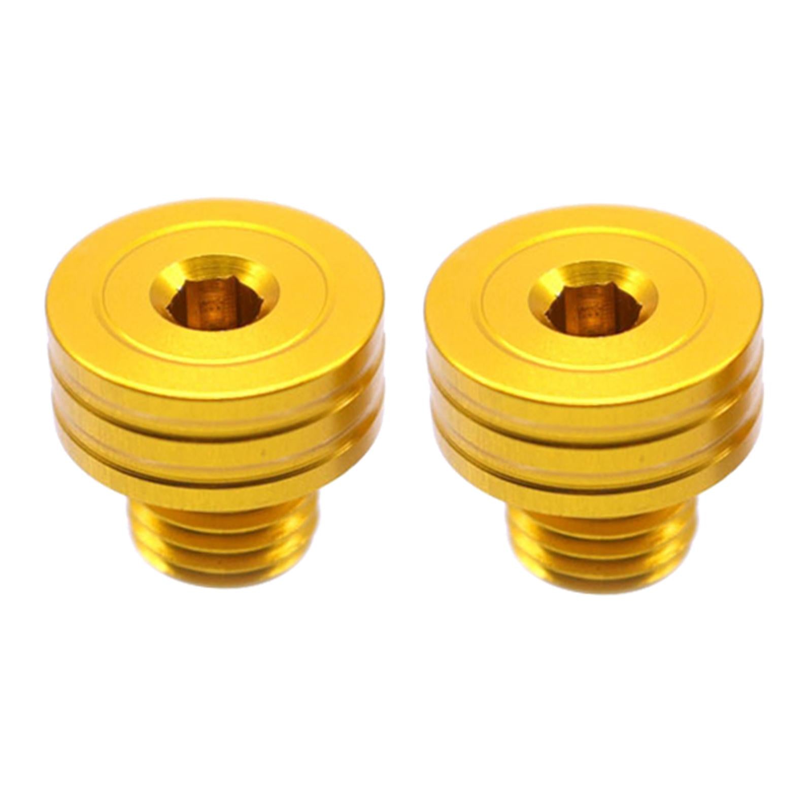 Aluminum 10mm M10 x 1.25 Rear View Mirror Hole Screws For YAMAHA yellow