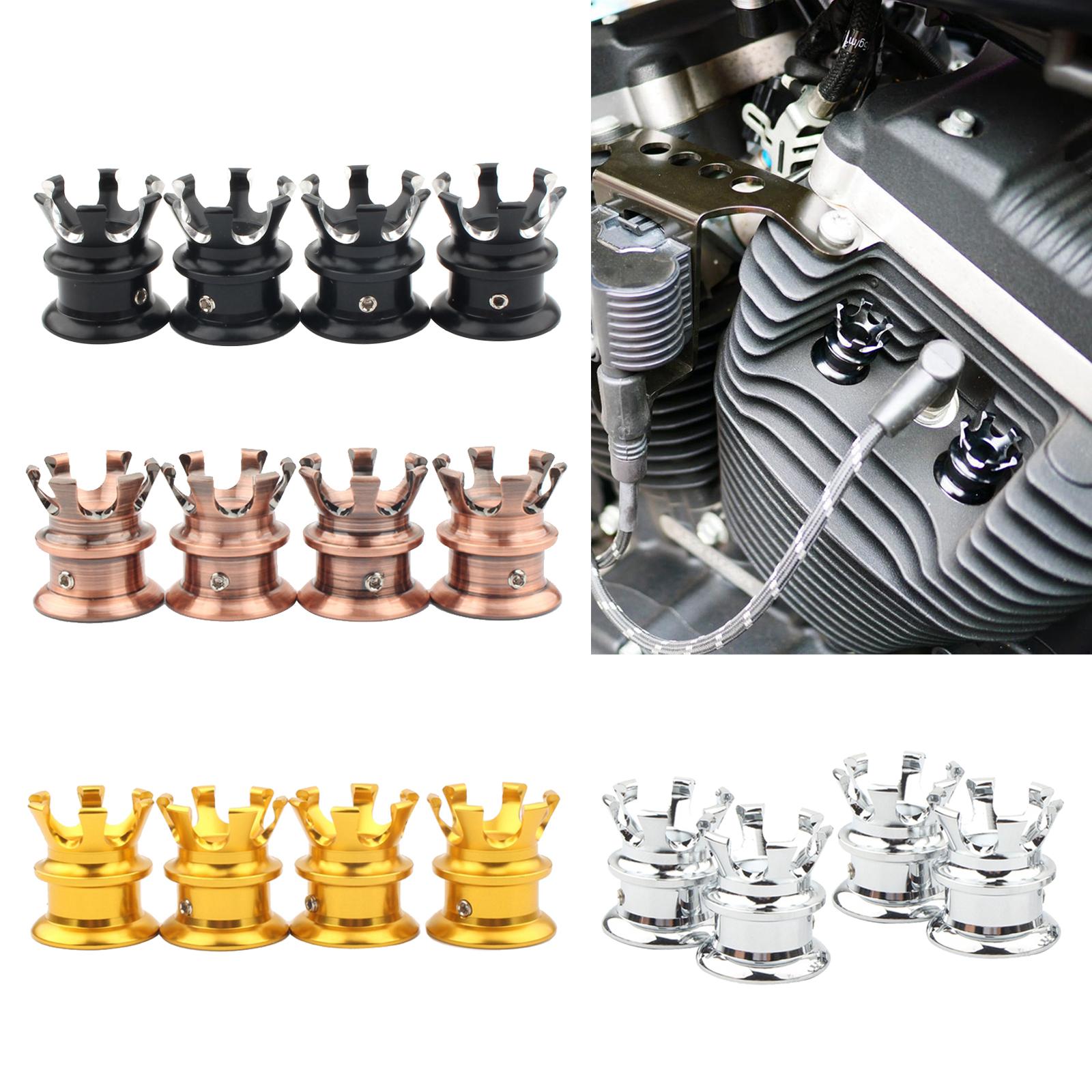 4pcs Head Bolt Nut Covers Caps for all Twin Cam models 1999-Later bronze