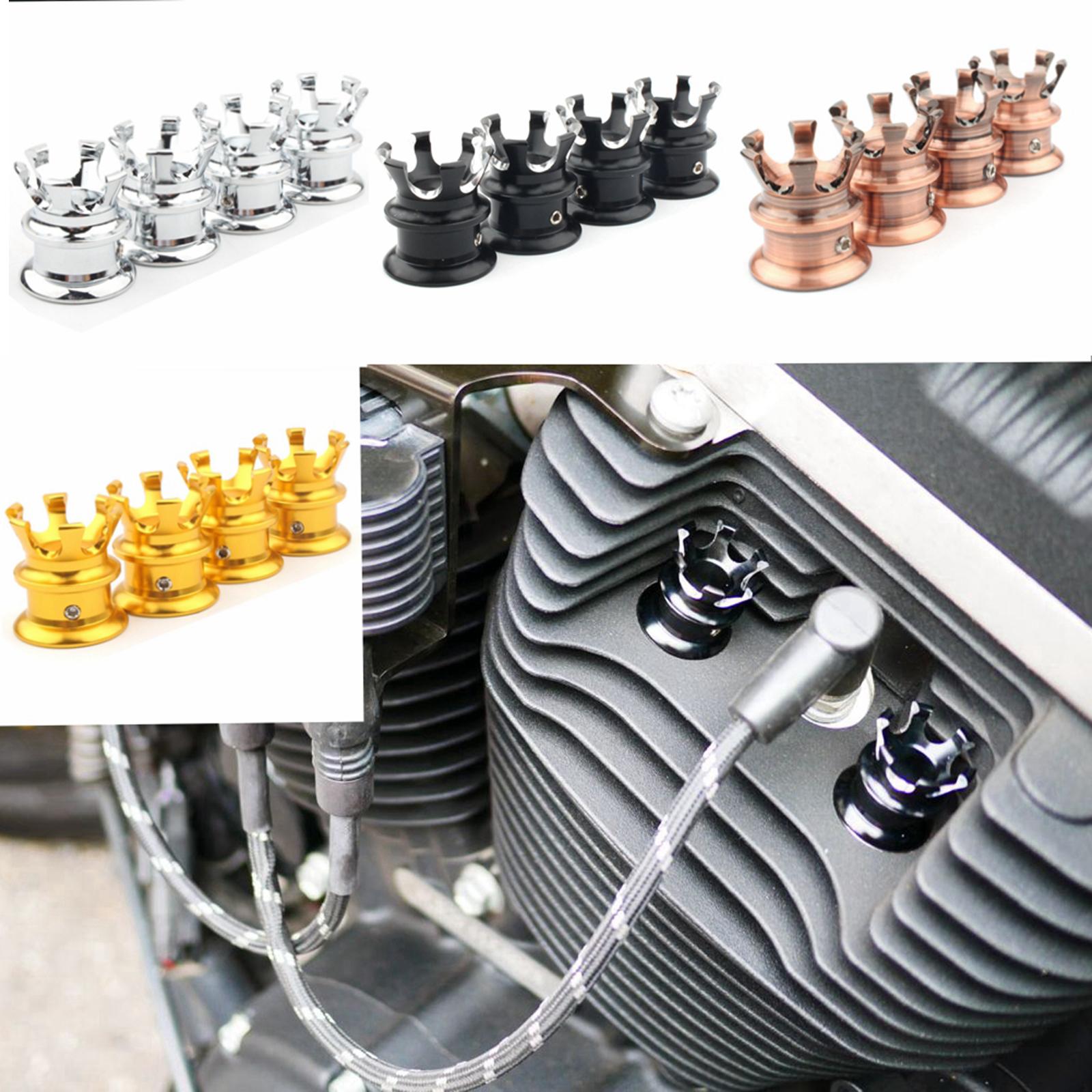 4pcs Head Bolt Nut Covers Caps for all Twin Cam models 1999-Later silver