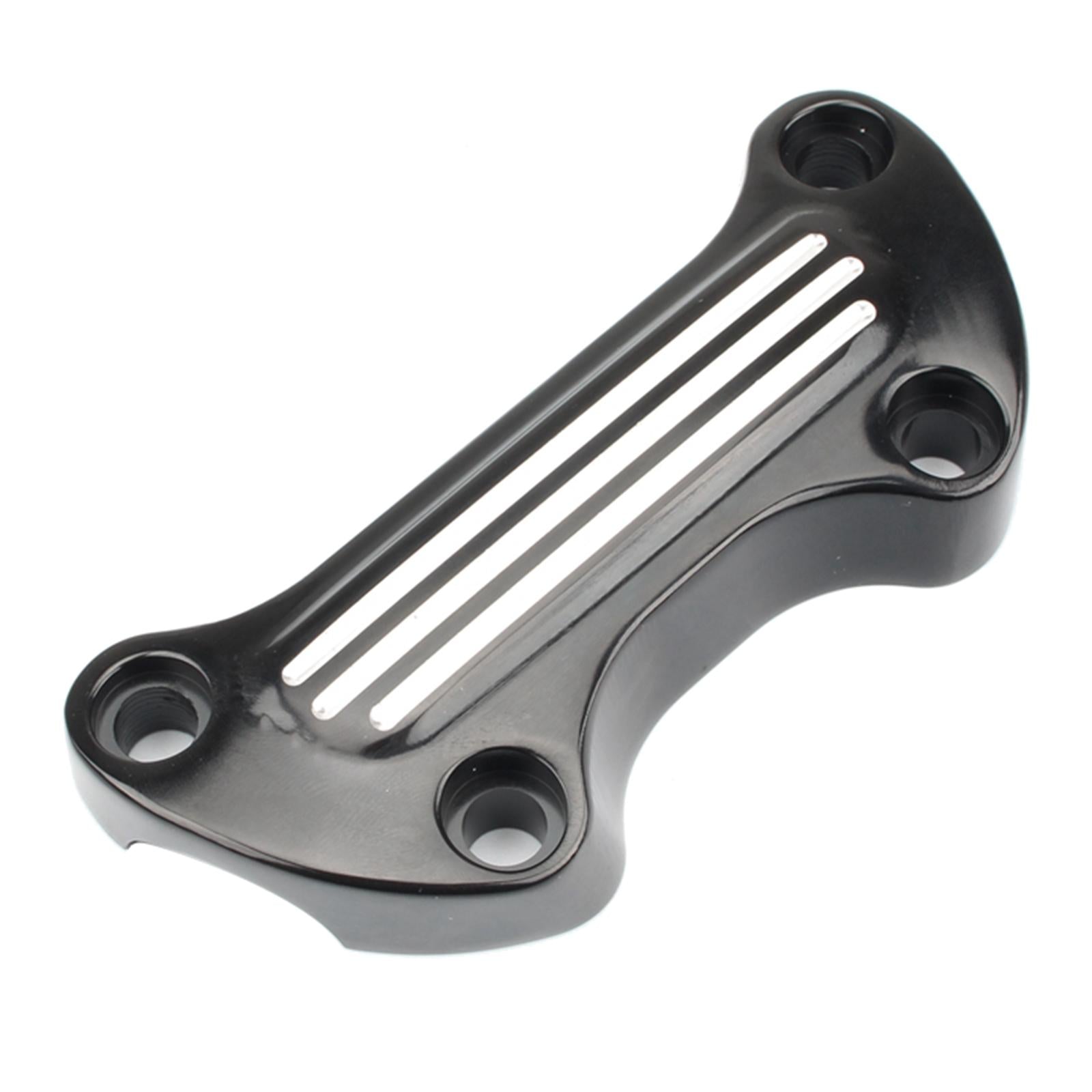 Handlebar Riser Mount Top Clamp Bar Cover for Harley Touring Black+Silver