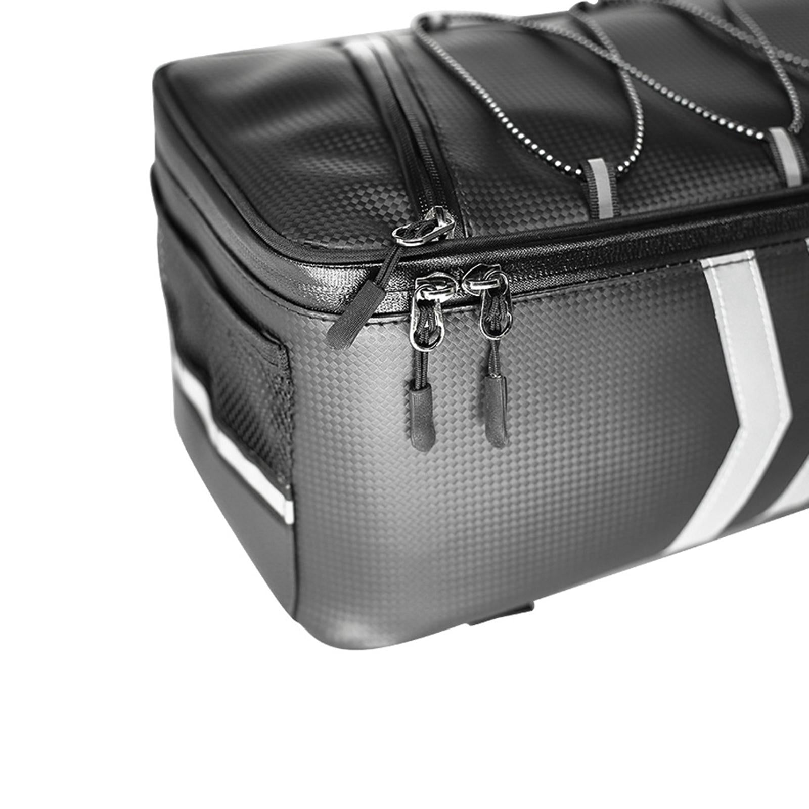PU 9L Bike Rear Carrier Bag Bicycle Backseat Road Cycling Pannier Black