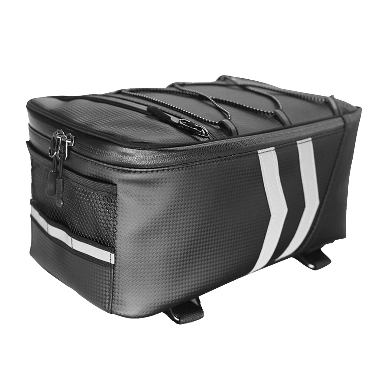 PU 9L Bike Rear Carrier Bag Bicycle Backseat Road Cycling Pannier Black