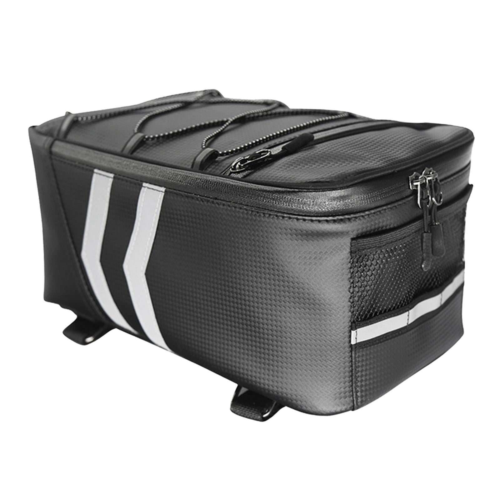 PU 9L Bike Rear Carrier Bag Bicycle Backseat Road Cycling Pannier Black