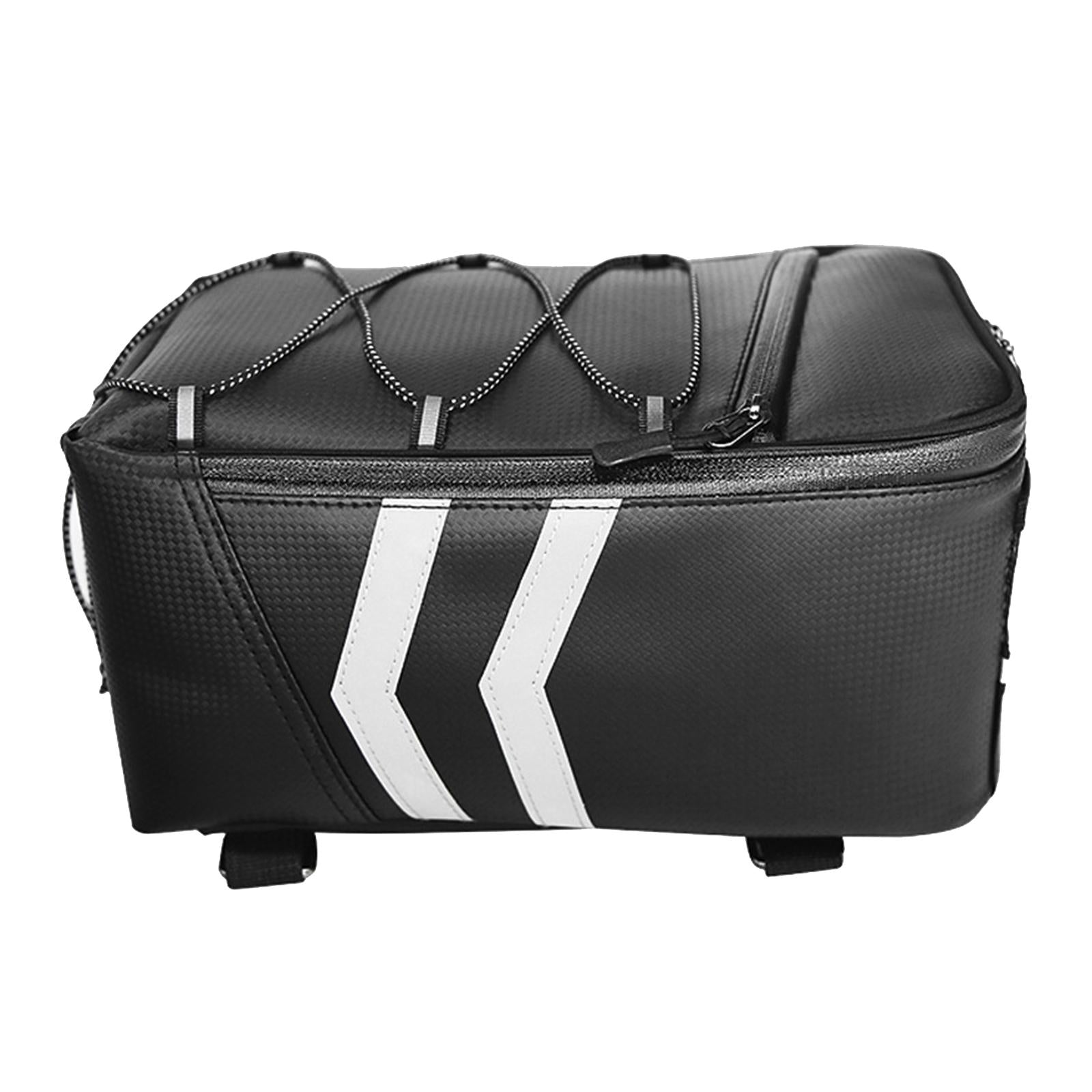 PU 9L Bike Rear Carrier Bag Bicycle Backseat Road Cycling Pannier Black