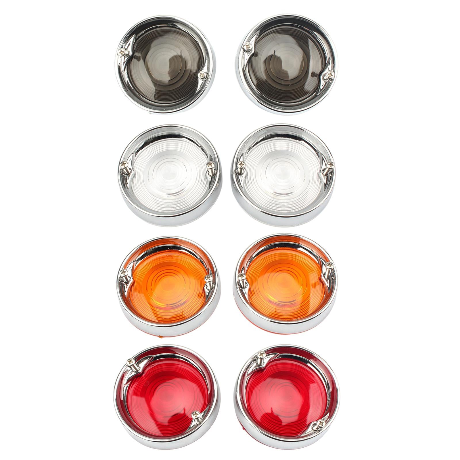 2Pcs Turn Signal Light Lens Covers For Harley Touring Tour Glides Black