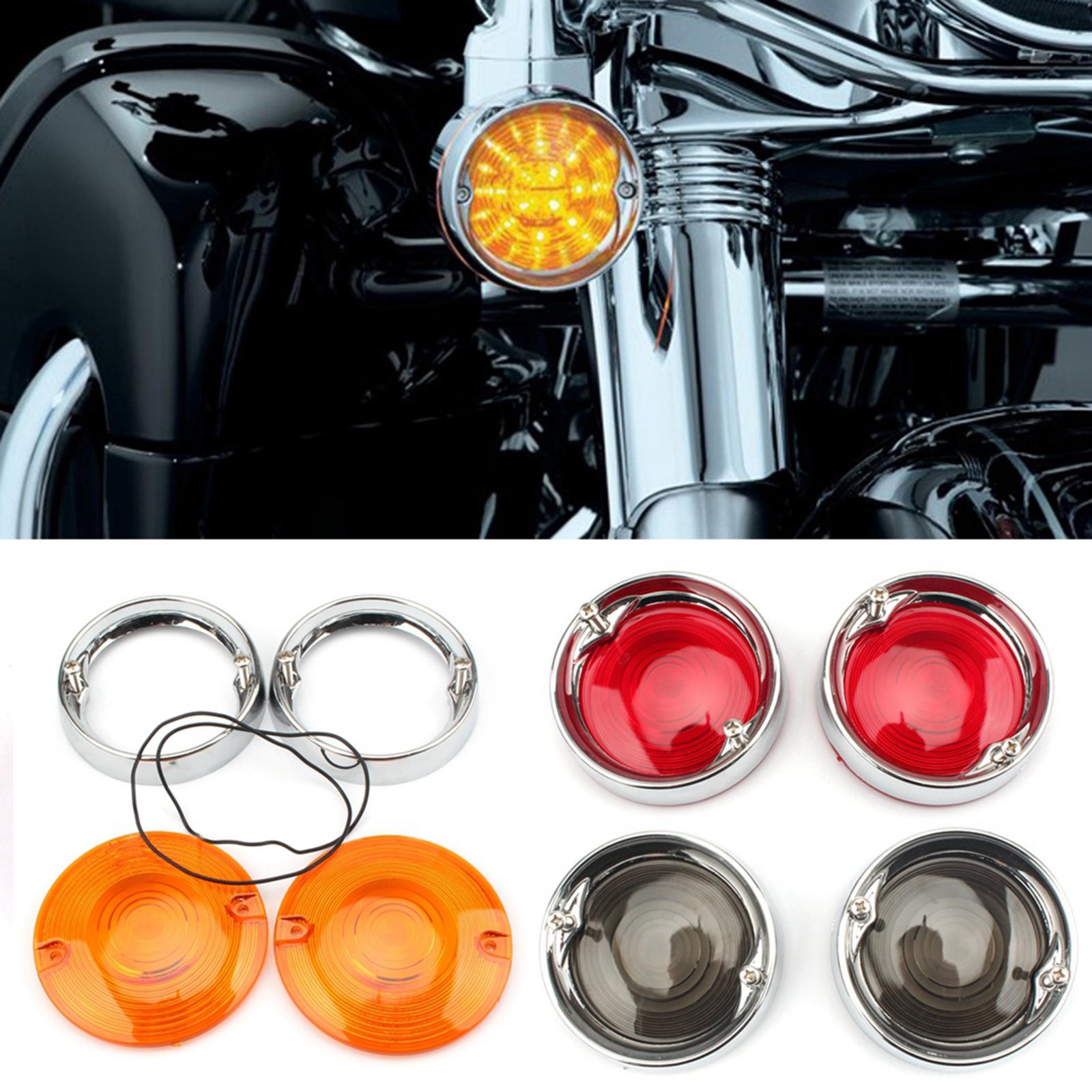 2Pcs Turn Signal Light Lens Covers For Harley Touring Tour Glides Clear