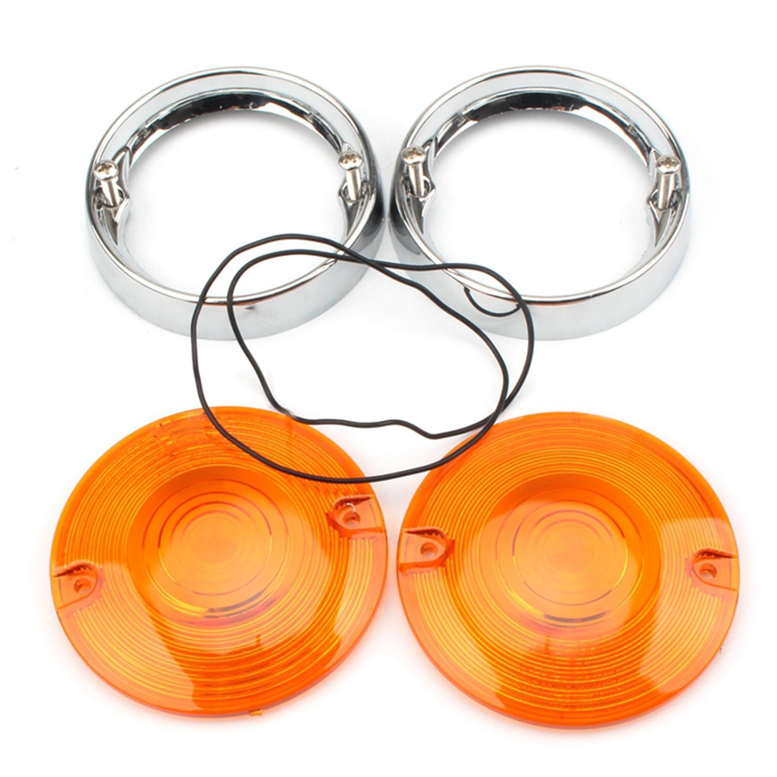 2Pcs Turn Signal Light Lens Covers For Harley Touring Tour Glides Orange