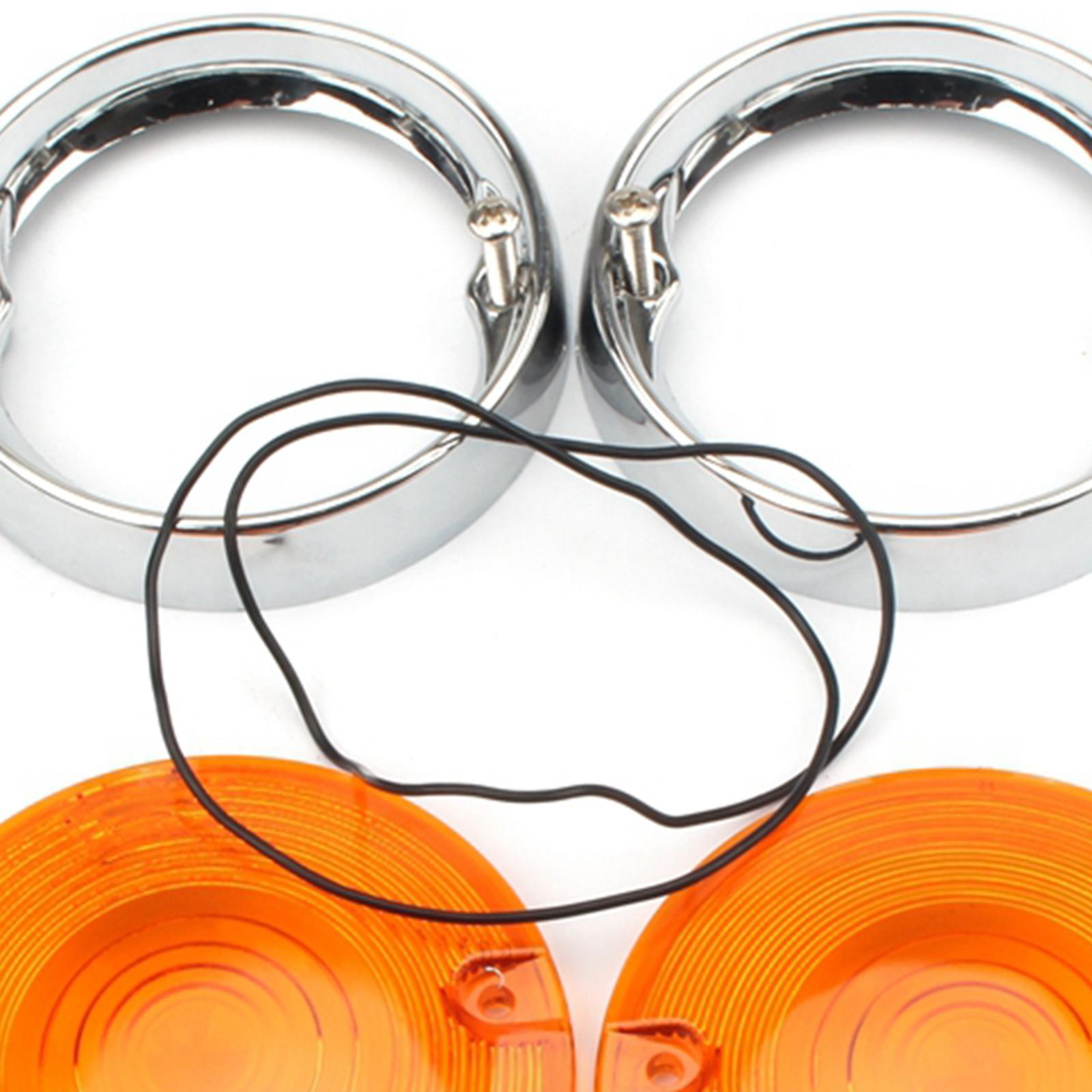2Pcs Turn Signal Light Lens Covers For Harley Touring Tour Glides Orange