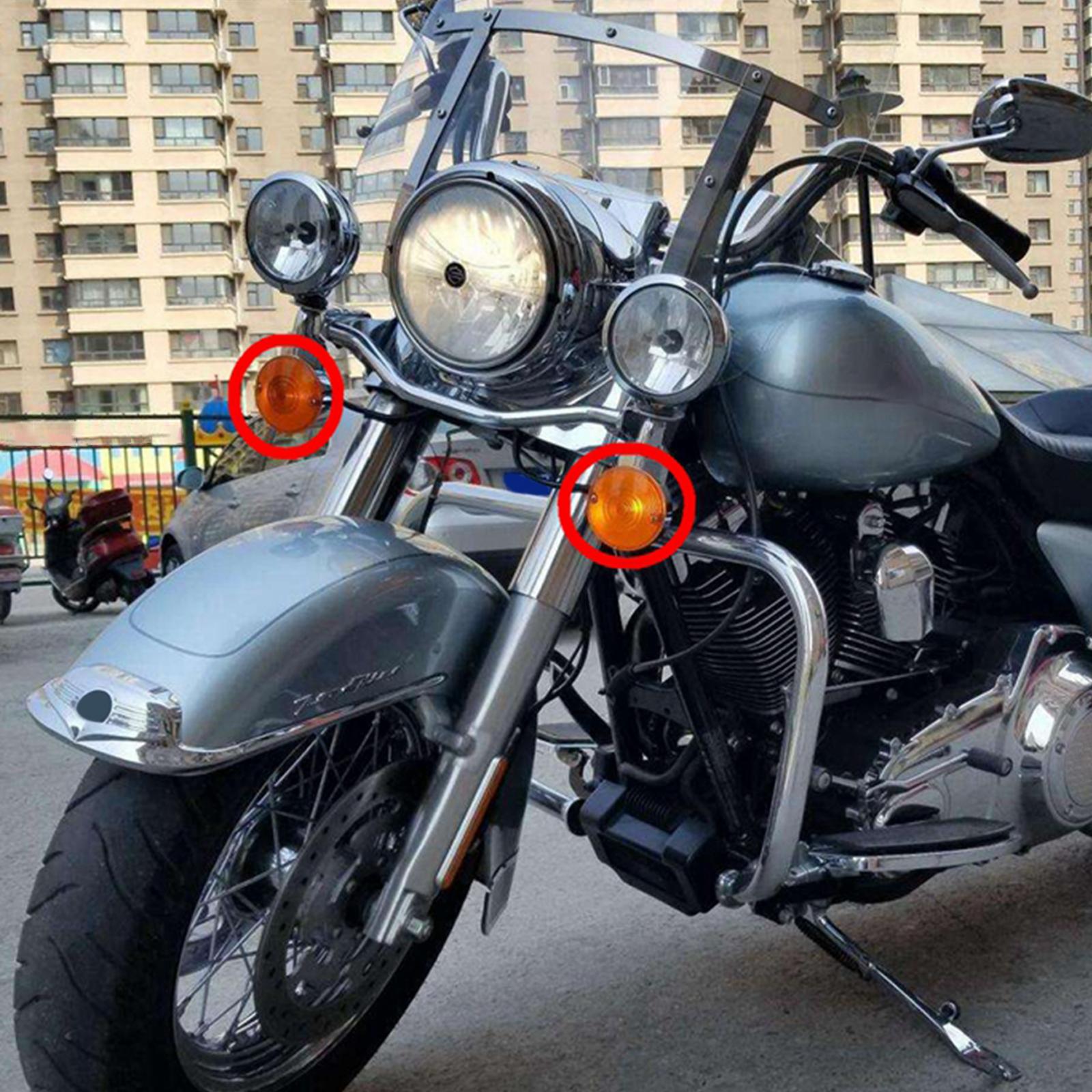 2Pcs Turn Signal Light Lens Covers For Harley Touring Tour Glides Orange