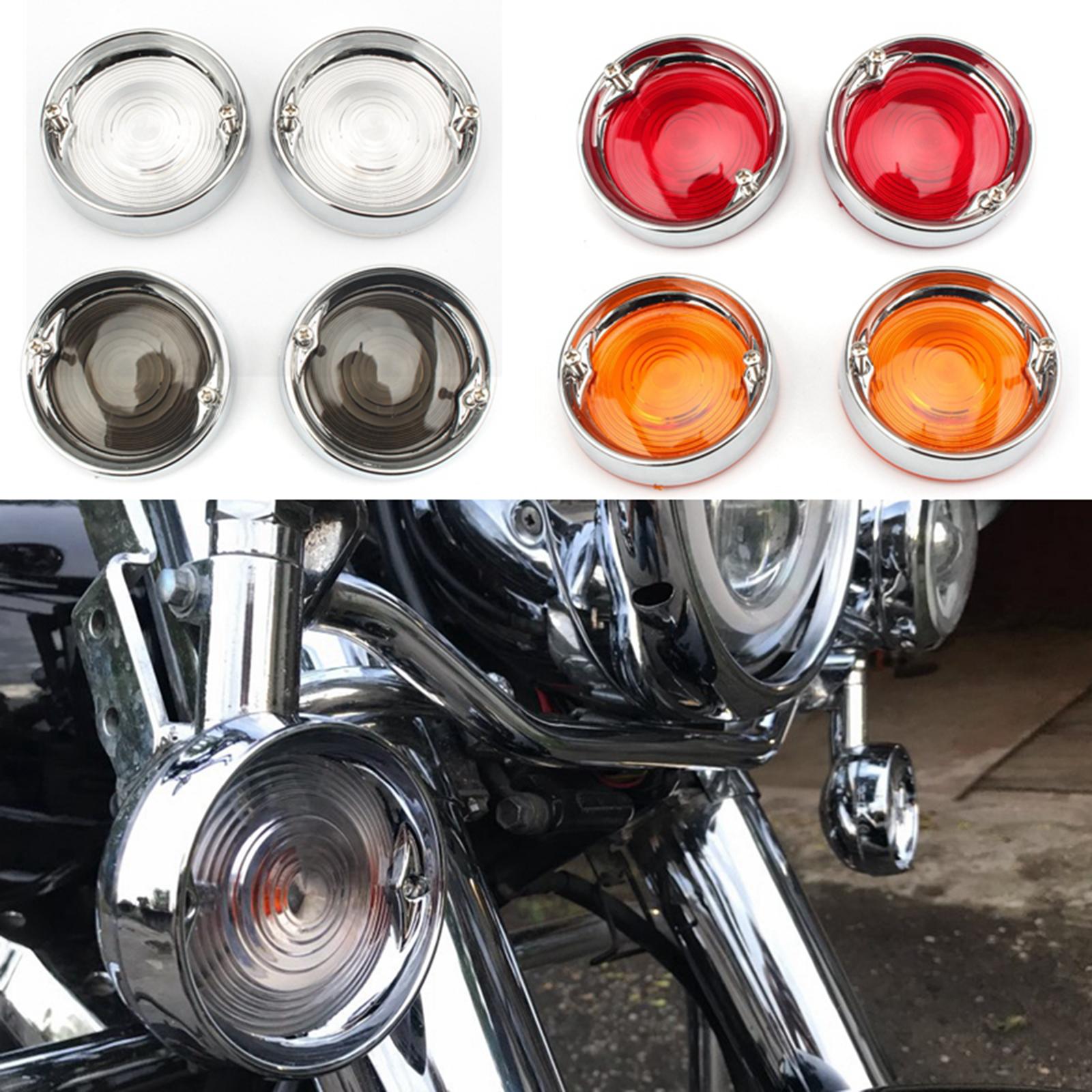 2Pcs Turn Signal Light Lens Covers For Harley Touring Tour Glides Orange