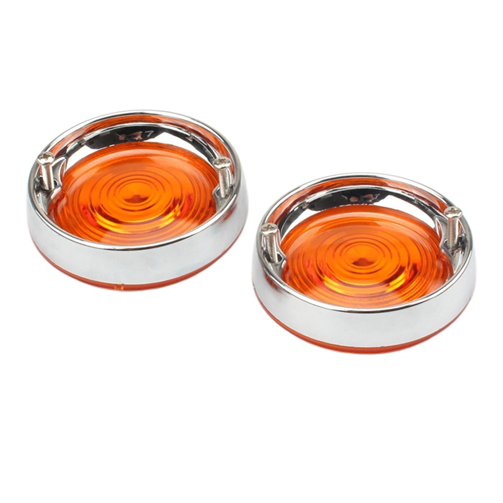2Pcs Turn Signal Light Lens Covers For Harley Touring Tour Glides Orange