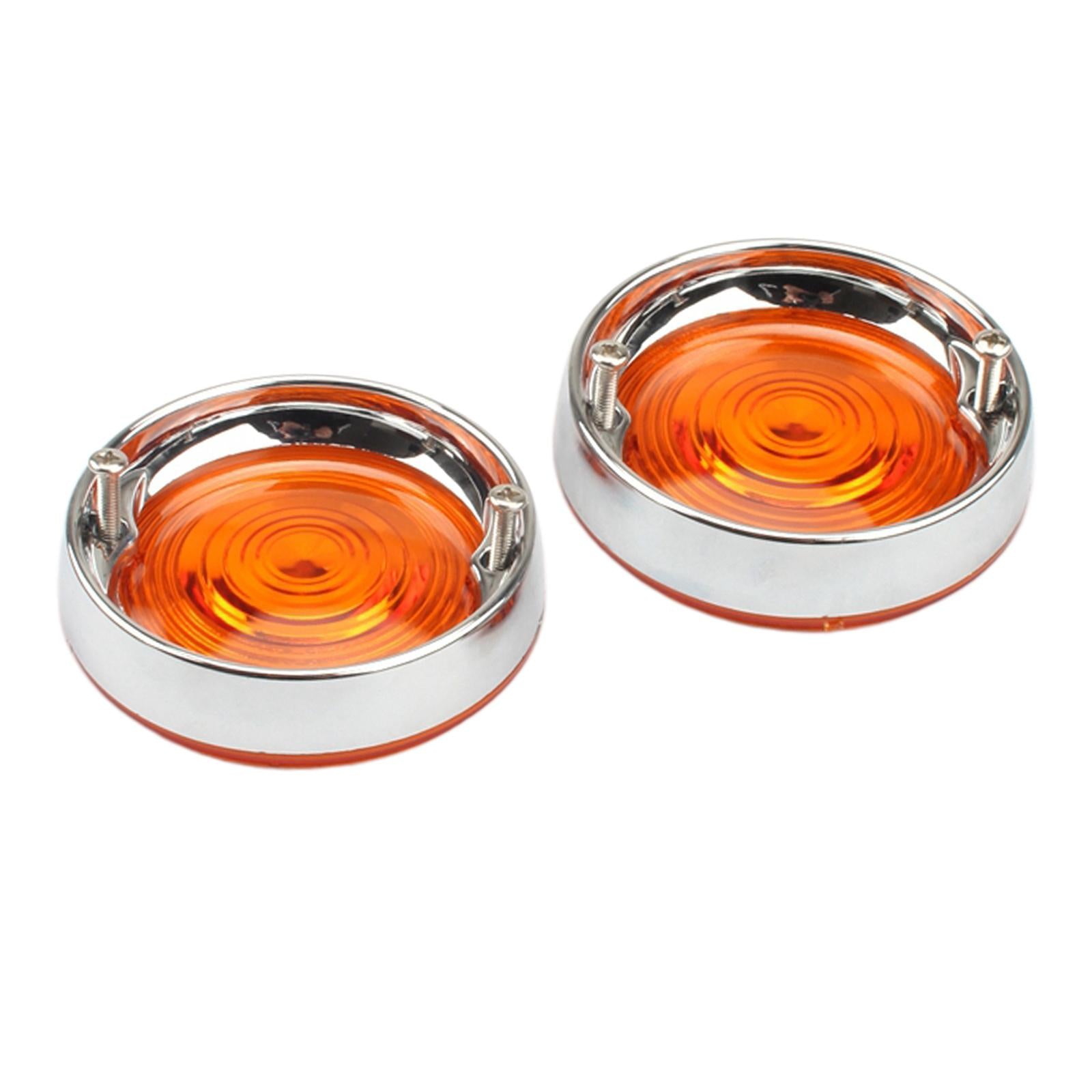 2Pcs Turn Signal Light Lens Covers For Harley Touring Tour Glides Orange
