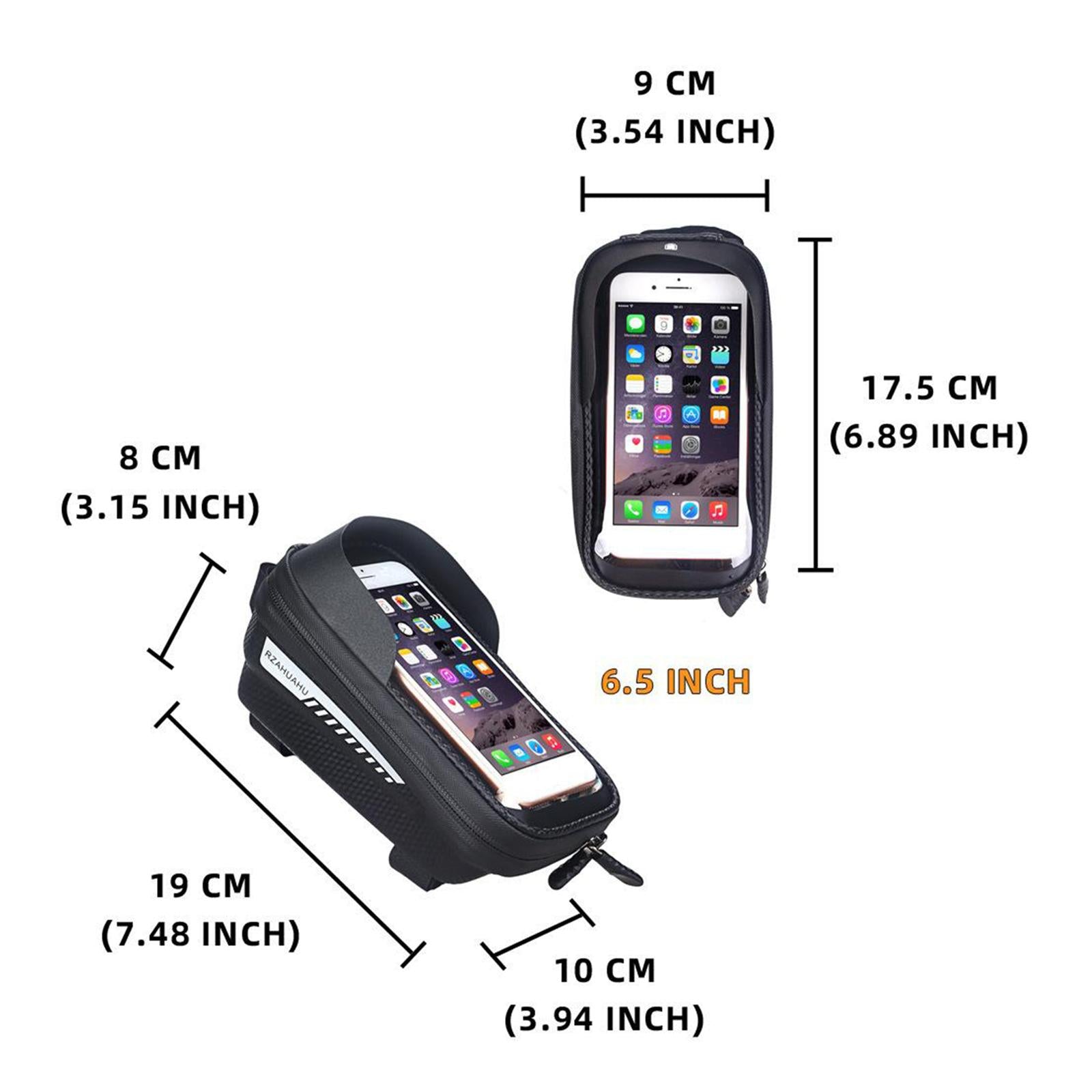 Hard EVA Bike Phone Front Frame Bag with Sun-Visor for 6.5 Phones"