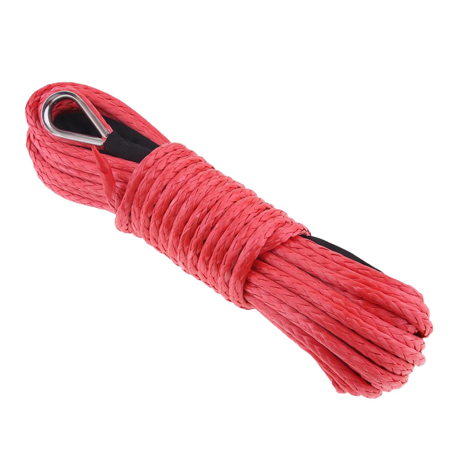 6mm x 15m Synthetic Fiber Winch Line Cable Rope for ATV UTV Boat Repairable Red