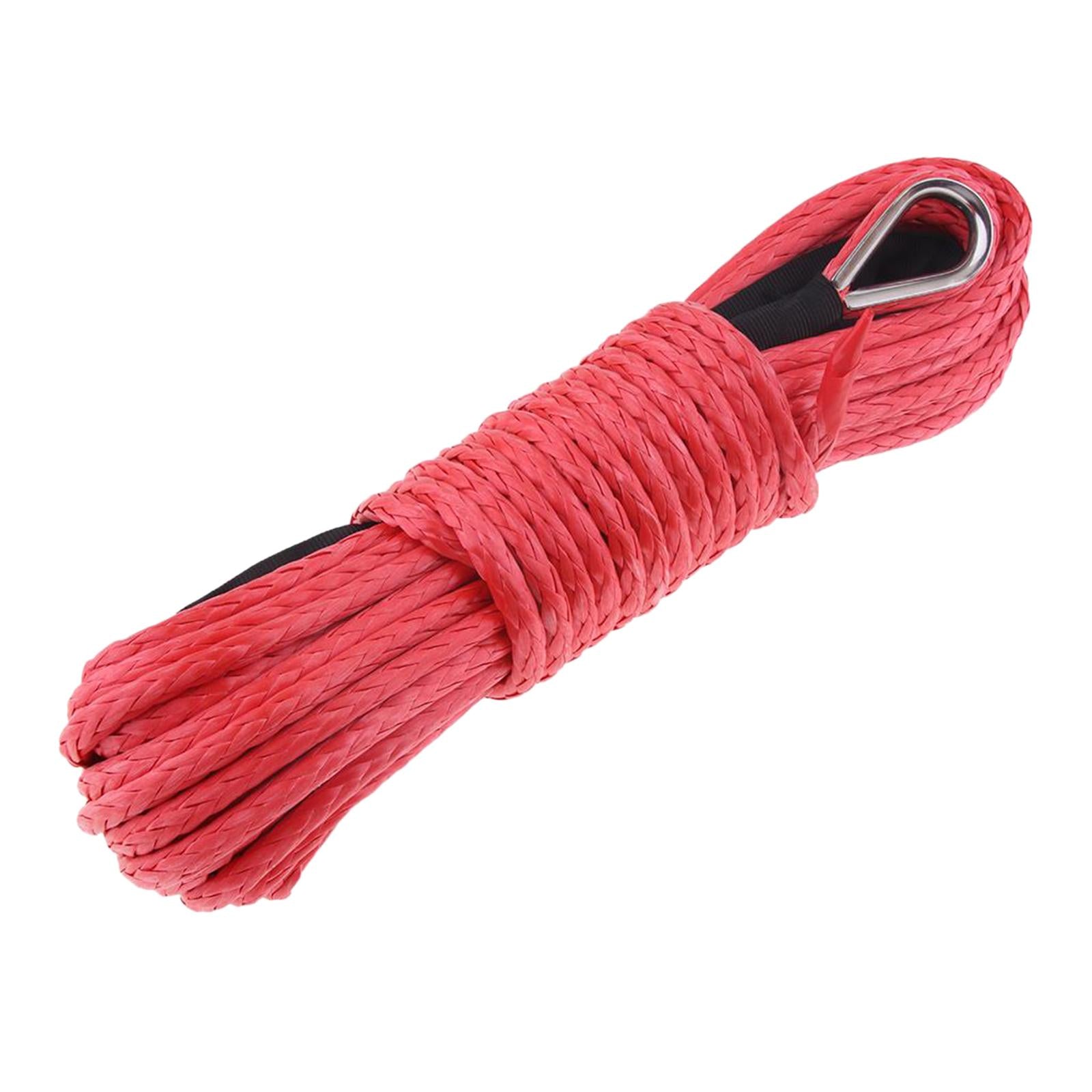 6mm x 15m Synthetic Fiber Winch Line Cable Rope for ATV UTV Boat Repairable Red