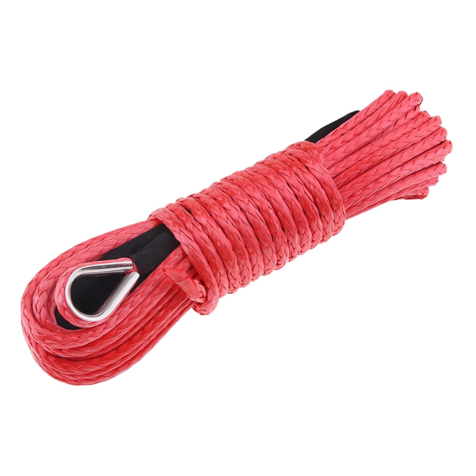 6mm x 15m Synthetic Fiber Winch Line Cable Rope for ATV UTV Boat Repairable Red