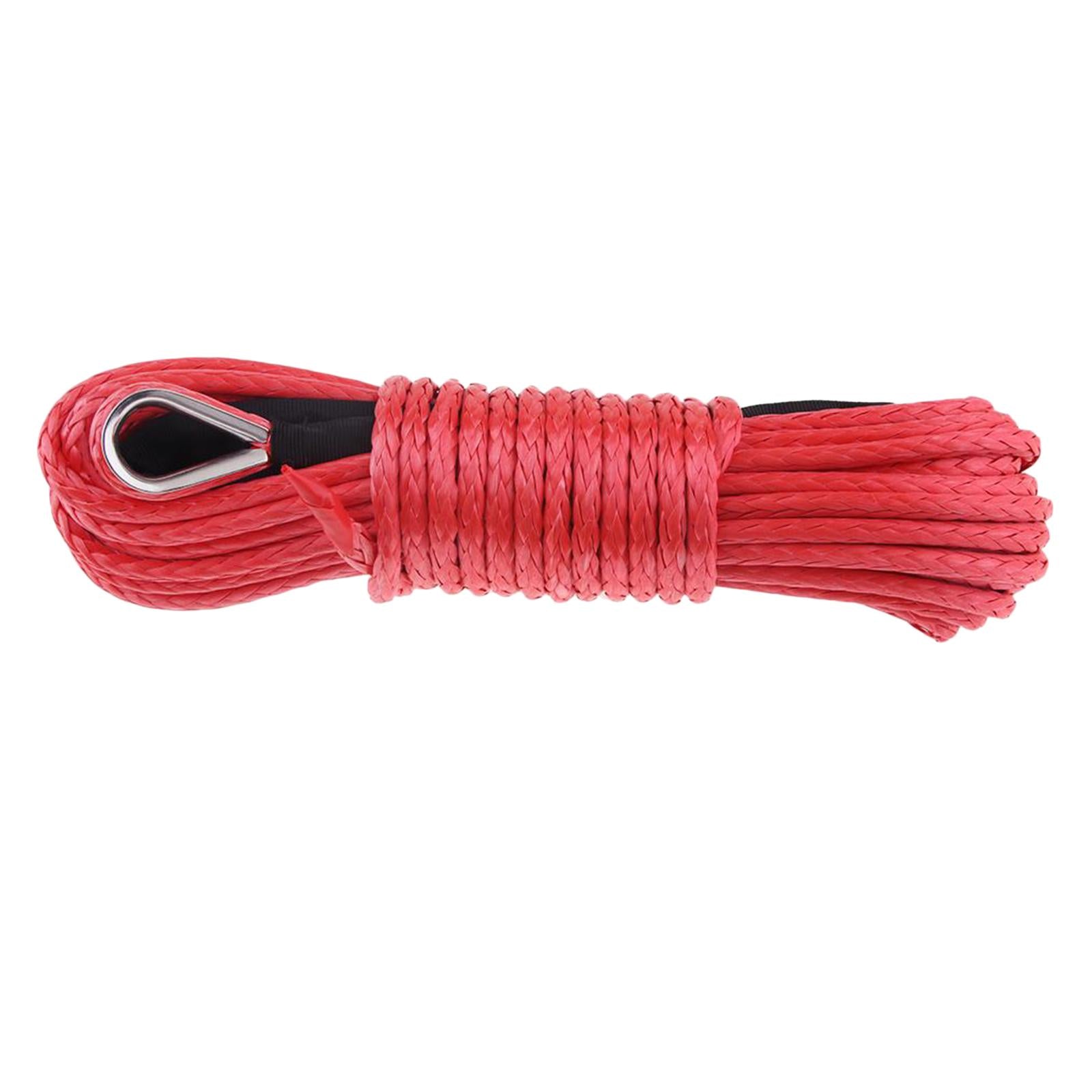 6mm x 15m Synthetic Fiber Winch Line Cable Rope for ATV UTV Boat Repairable Red