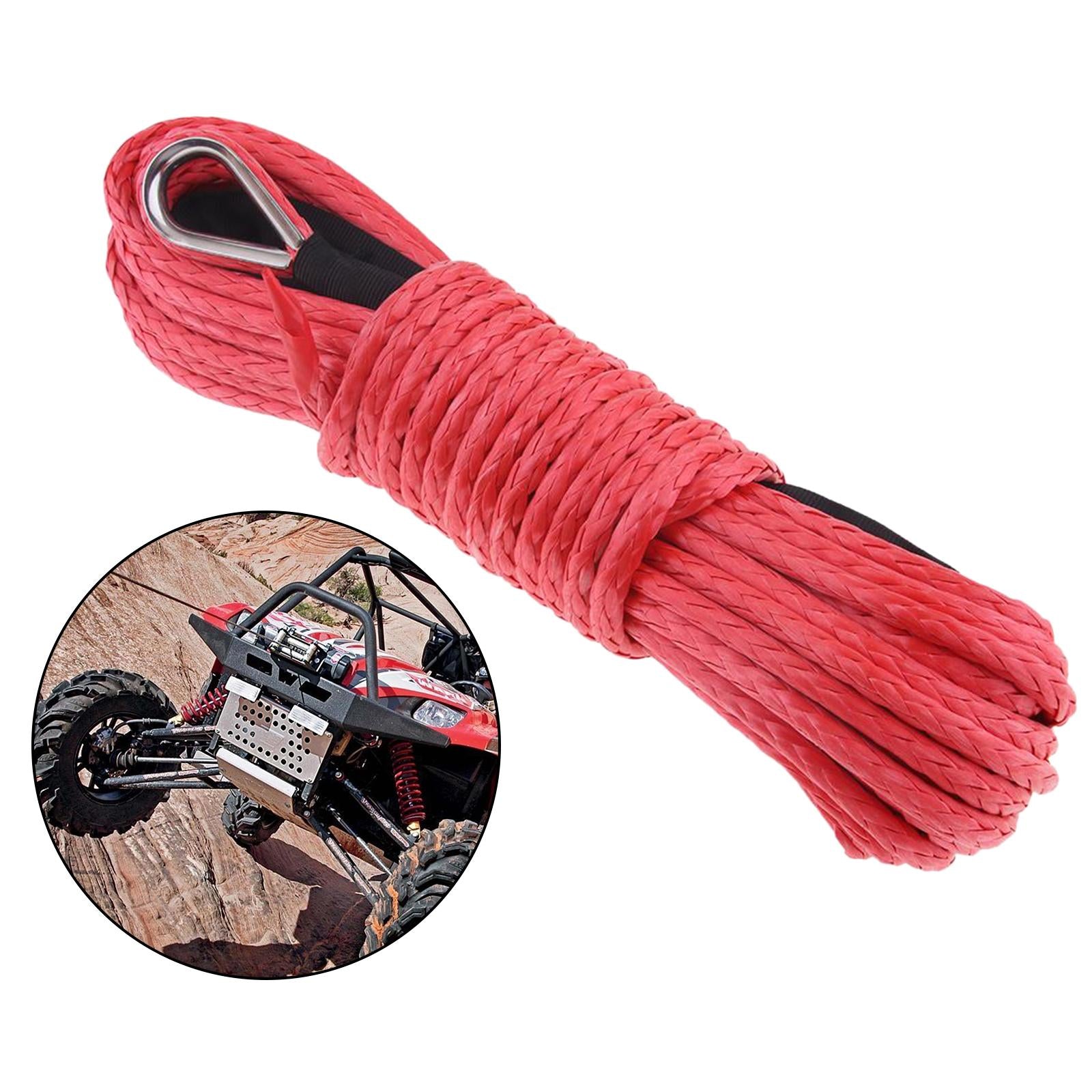 6mm x 15m Synthetic Fiber Winch Line Cable Rope for ATV UTV Boat Repairable Red