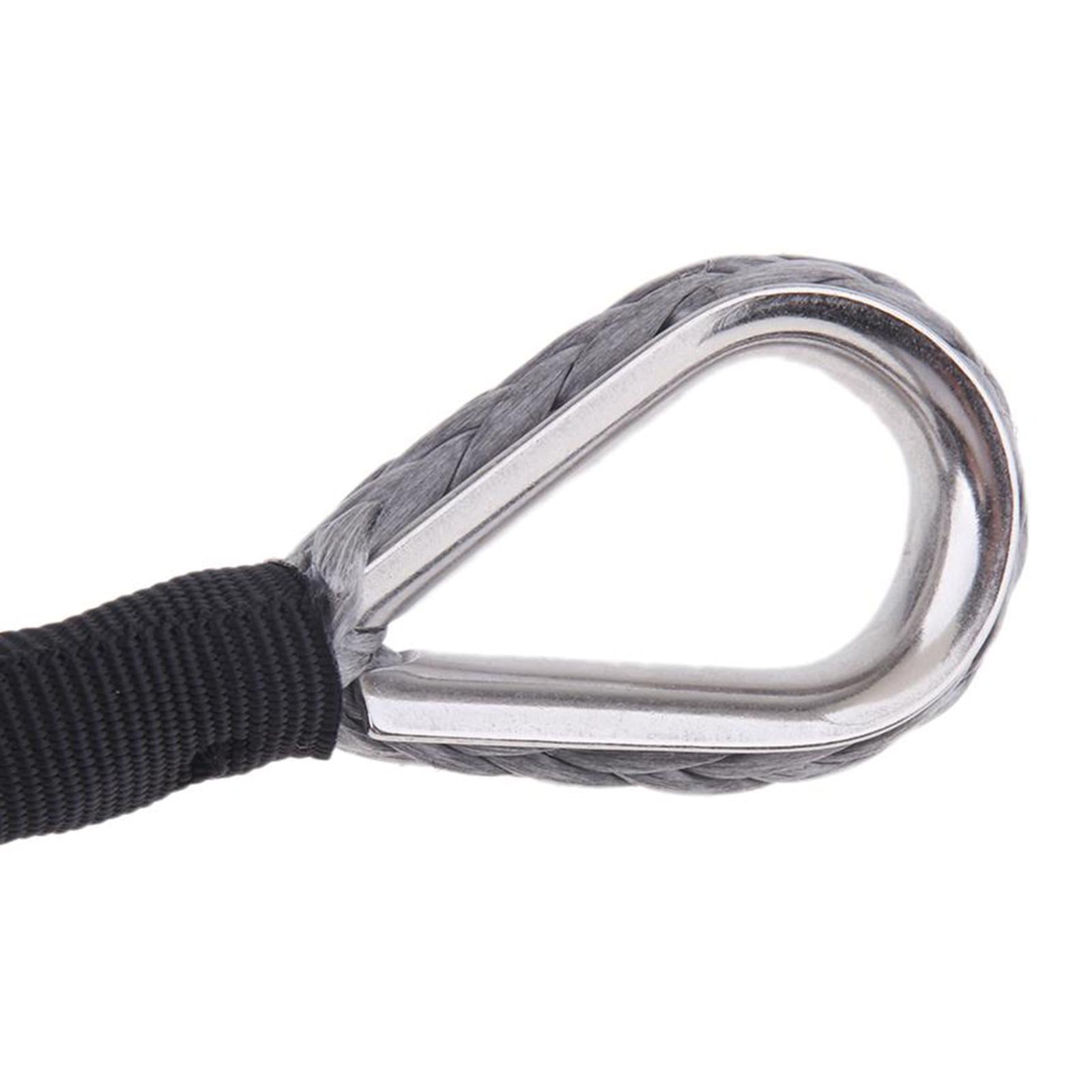 6mm x 15m Synthetic Fiber Winch Line Cable Rope for ATV UTV Boat Repairable Grey