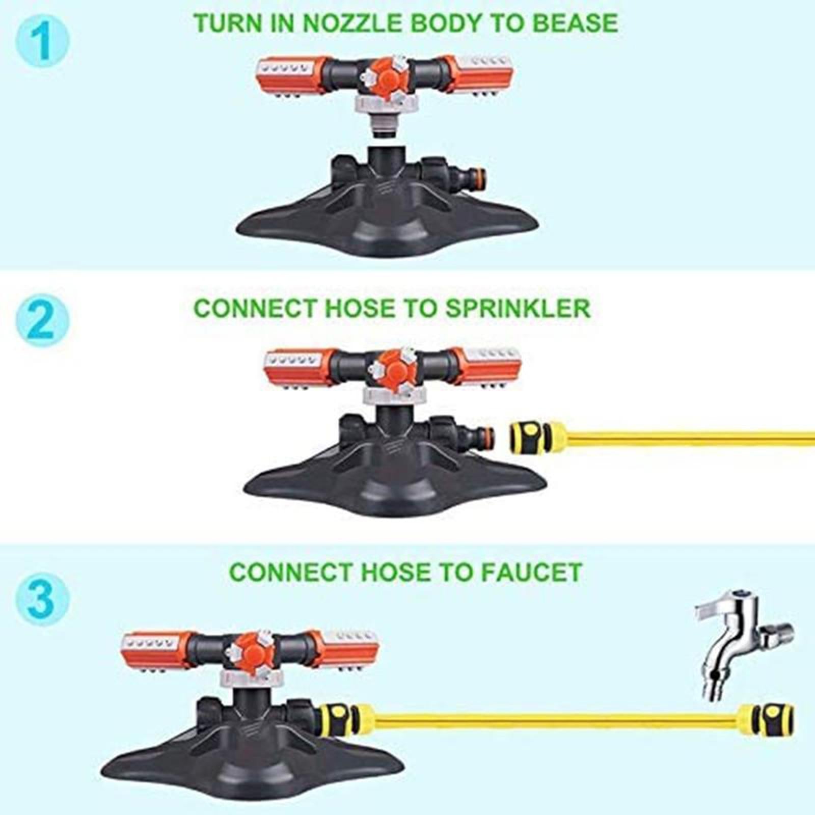3 Arms Upgrade Garden Lawn Sprinkler Water Sprinkler Automatic 36 Nozzles