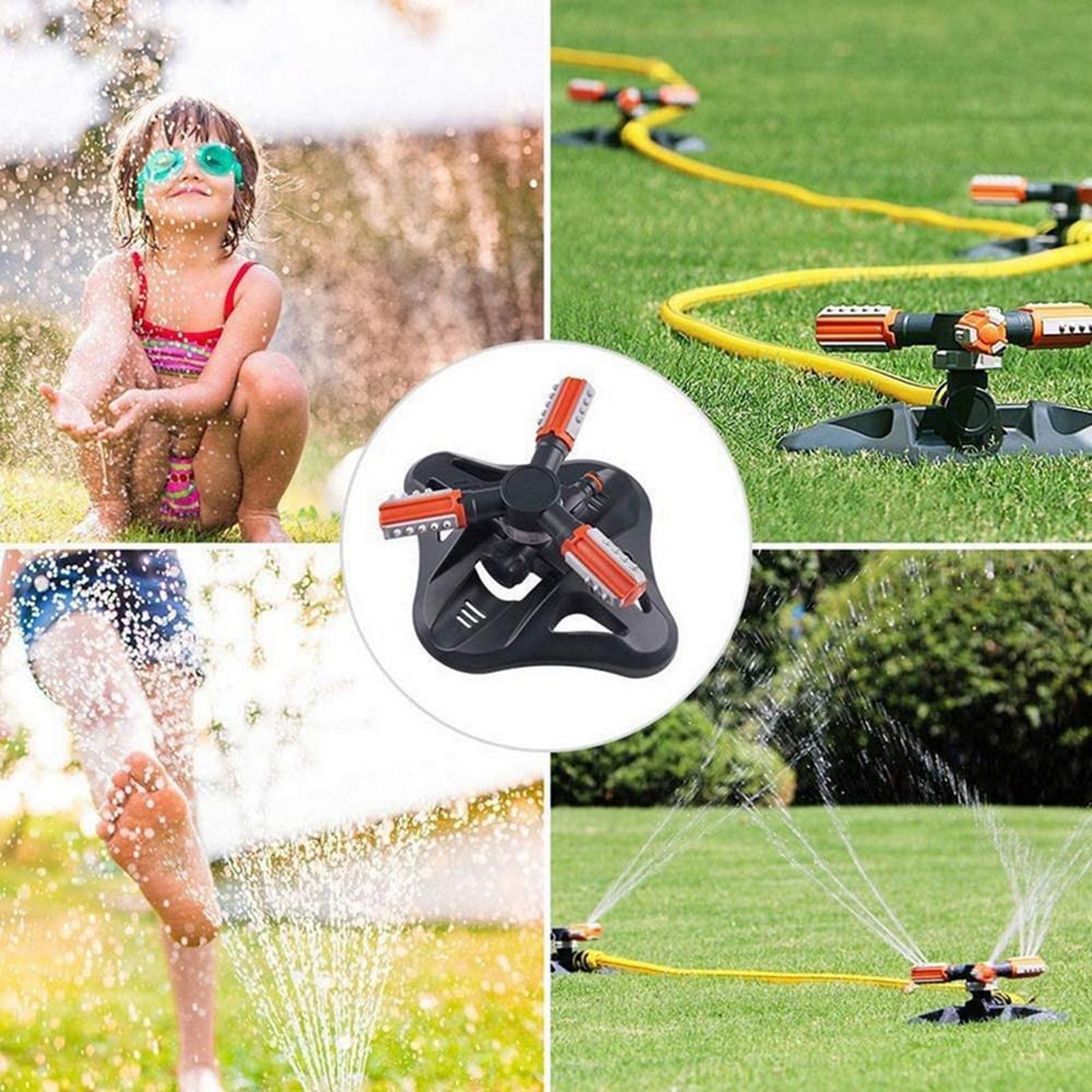3 Arms Upgrade Garden Lawn Sprinkler Water Sprinkler Automatic 36 Nozzles
