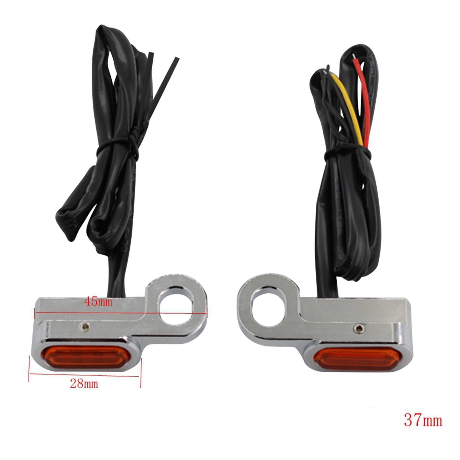 2Pc LED Turn Signal Indicator Light for Harley Touring Softail Black orange