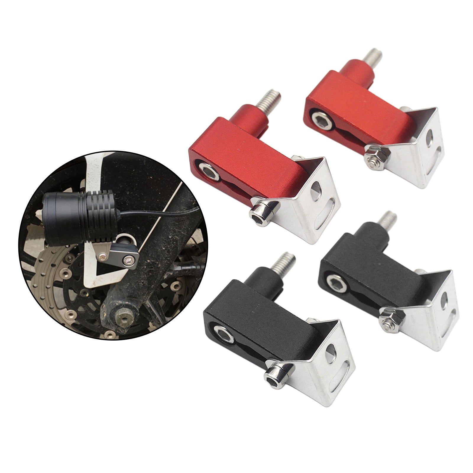 2 Pieces Motorbike Lower Fork Spotlight Holder for BMW G310GS F700GS Red