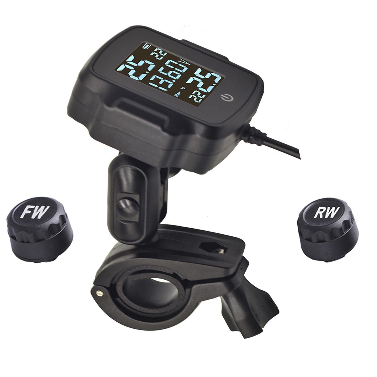 Motorcycle TPMS Tire Pressure Monitoring System Gauge Wireless USB Charger