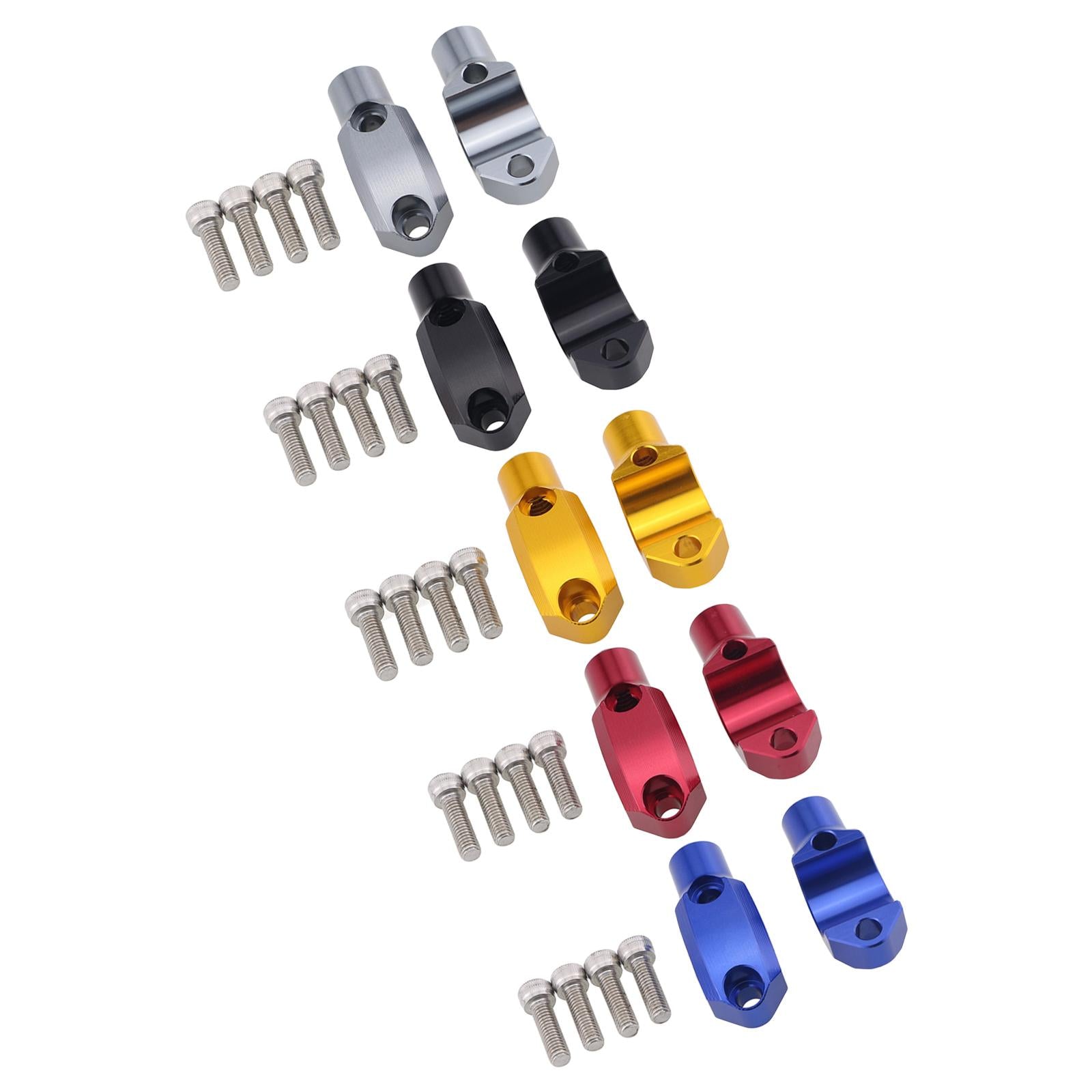 1 Pair Motorcycle Master Cylinder Mirror Clamp for 22mm Handlebar Titanium