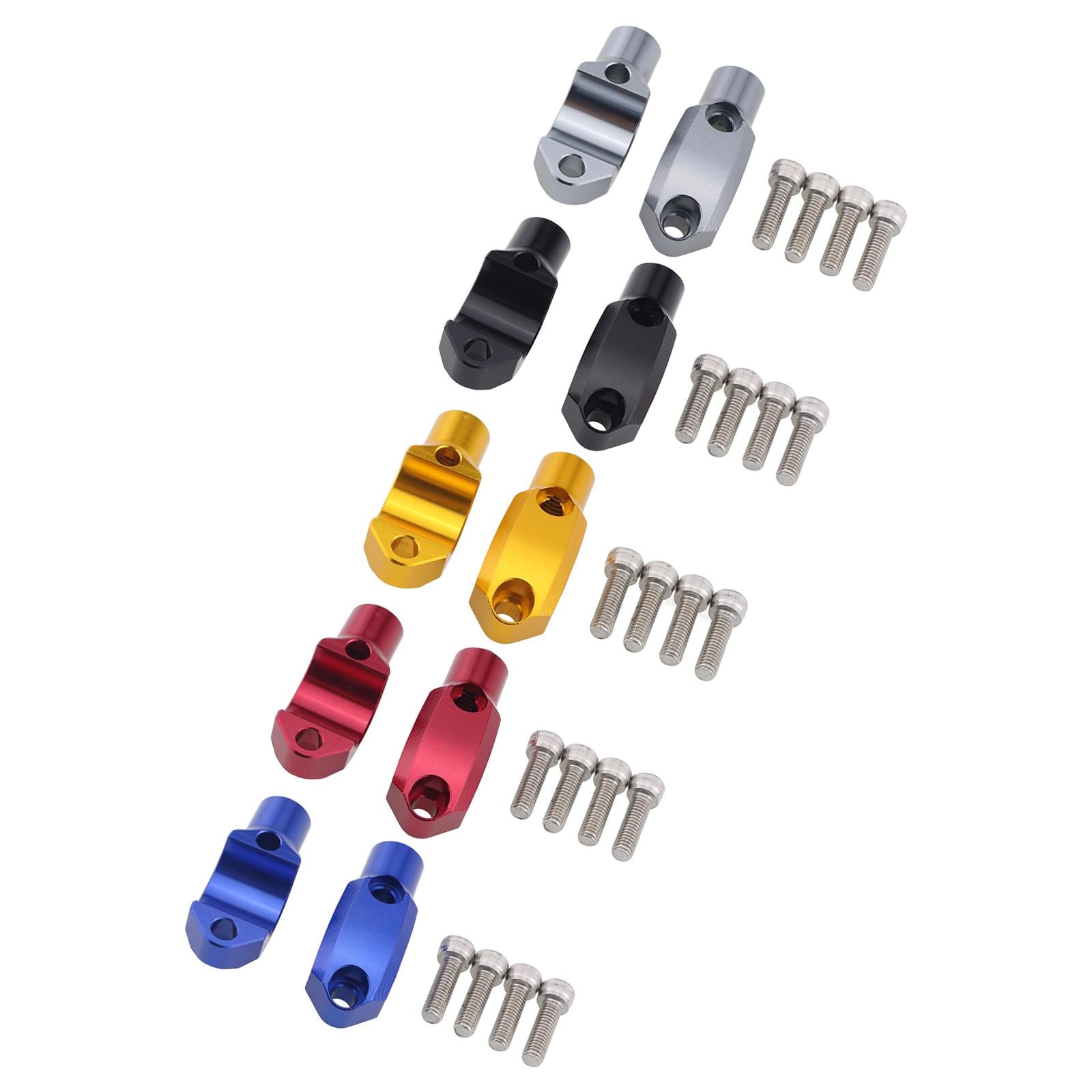 1 Pair Motorcycle Master Cylinder Mirror Clamp for 22mm Handlebar Titanium