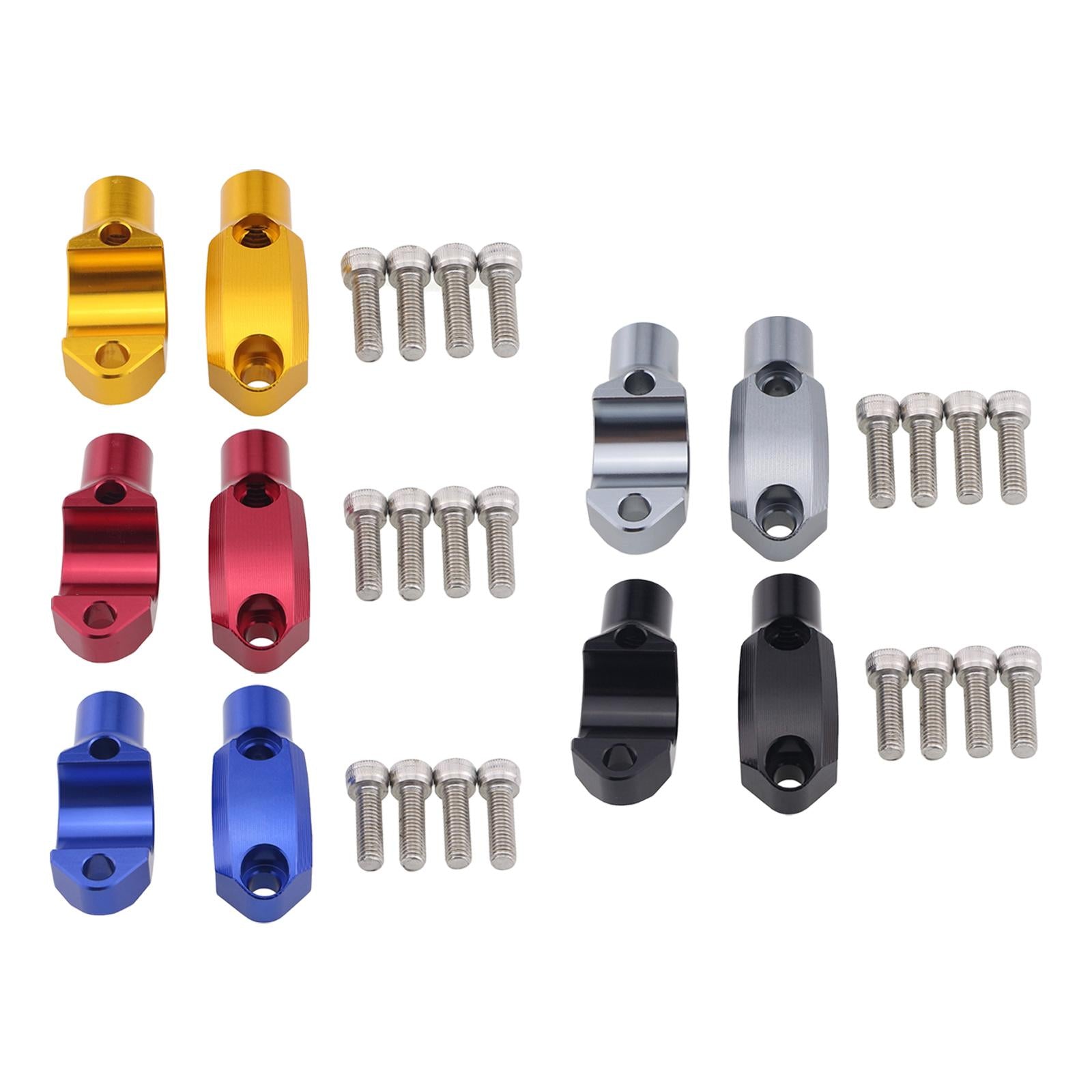 1 Pair Motorcycle Master Cylinder Mirror Clamp for 22mm Handlebar Titanium