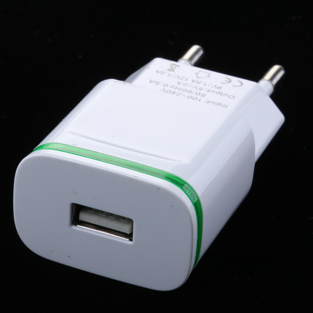 2.1A 1Port USB Travel Home Wall Power Adapter Charger LED Portable EU white